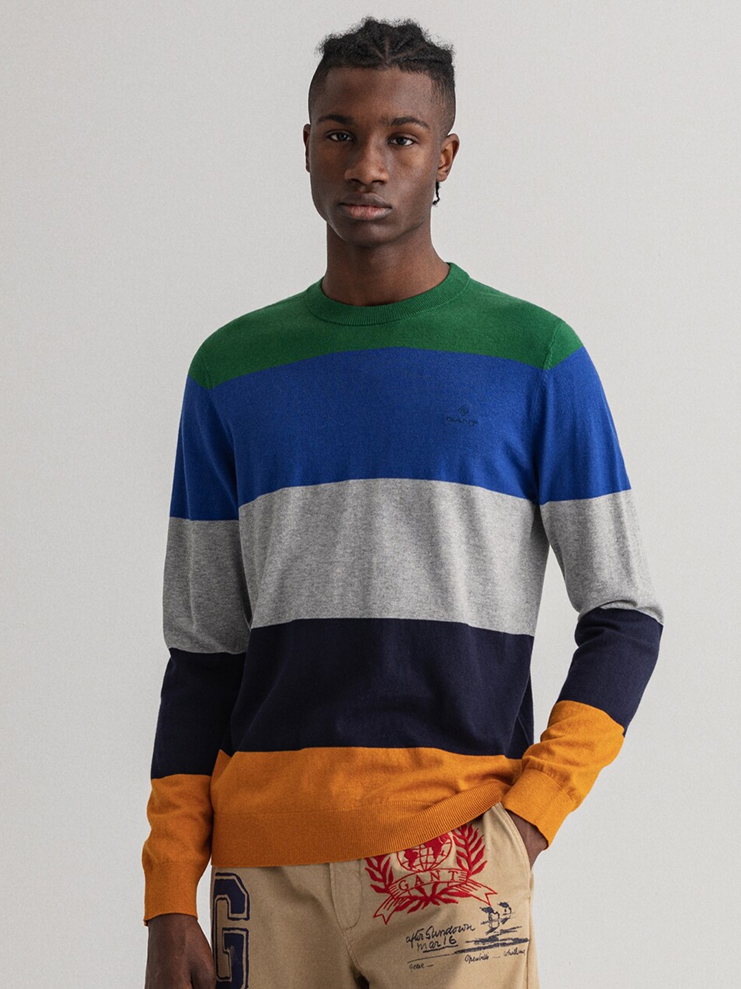 

GANT Men Multicoloured Striped Pullover, Multi