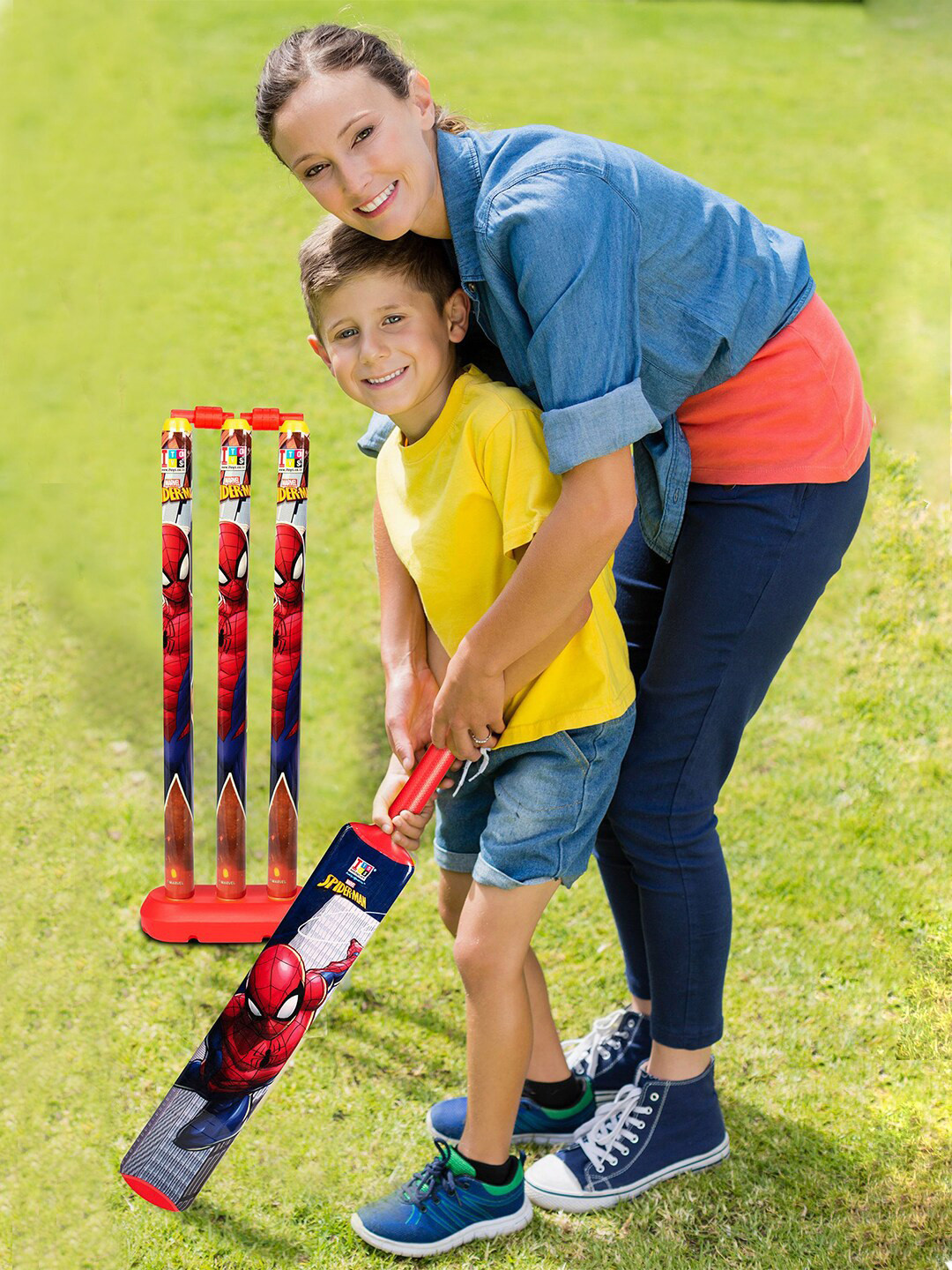 

ITOYS Kids Red & Blue Marvel Spiderman T-20 Cricket Set