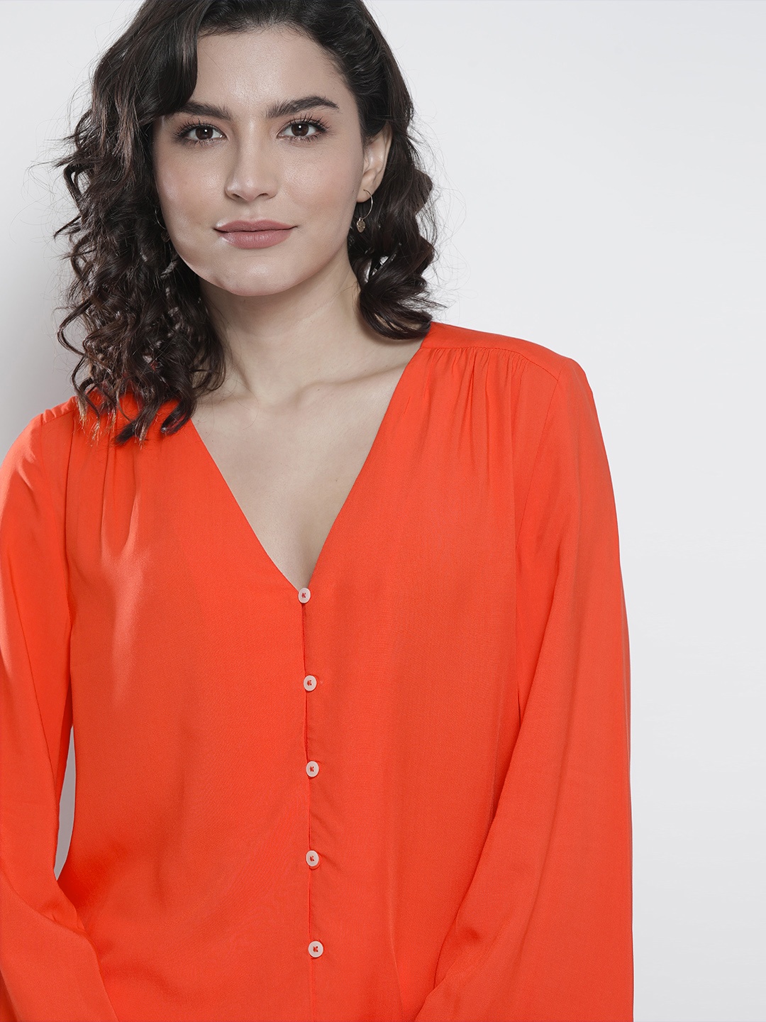 

Tommy Hilfiger Women Orange Solid Casual Shirt