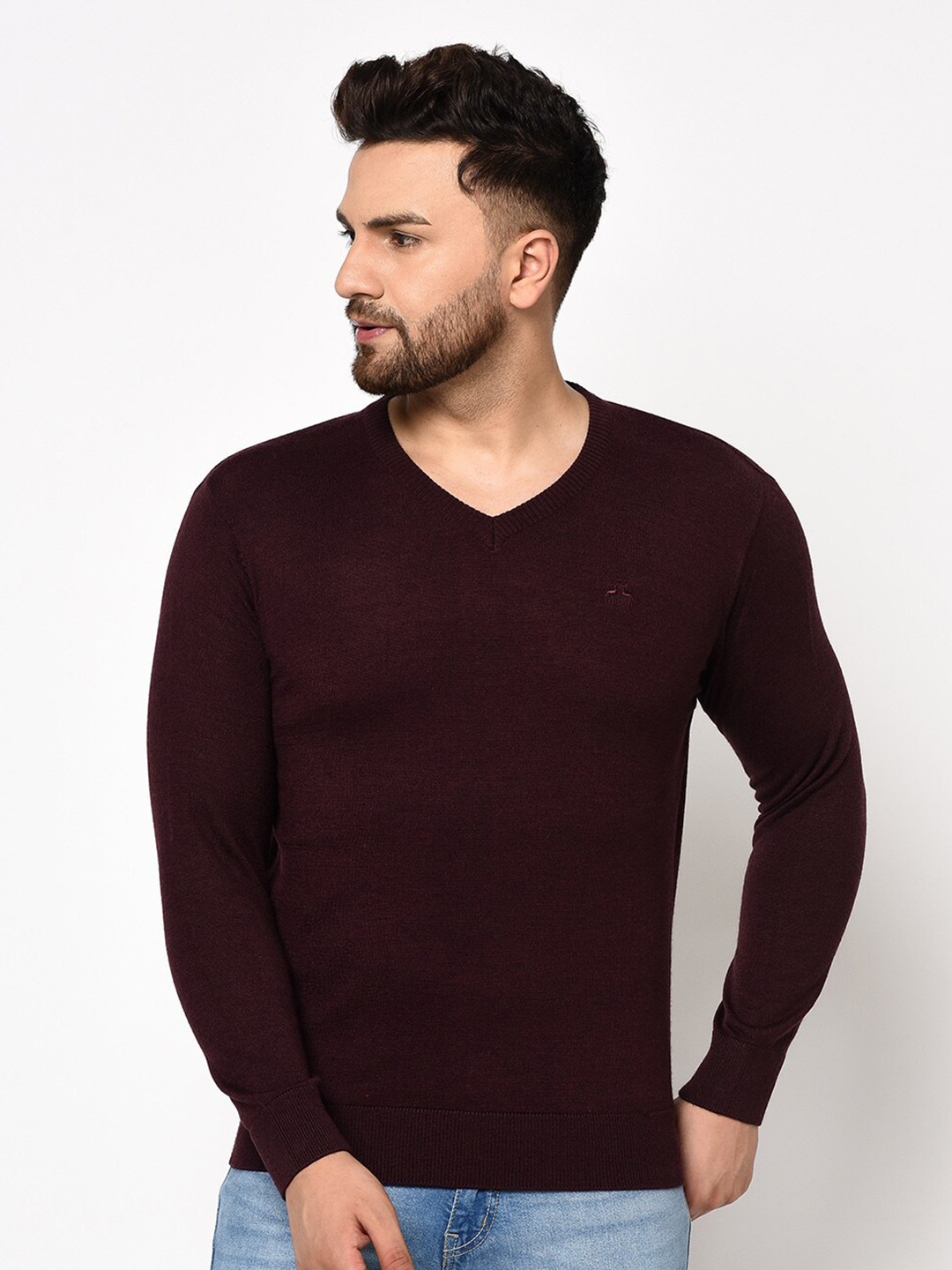 

98 Degree North Men Burgundy Sweater