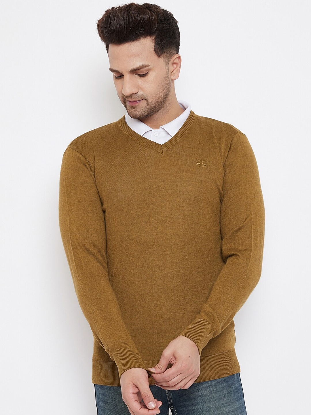 

98 Degree North Men Khaki Sweater