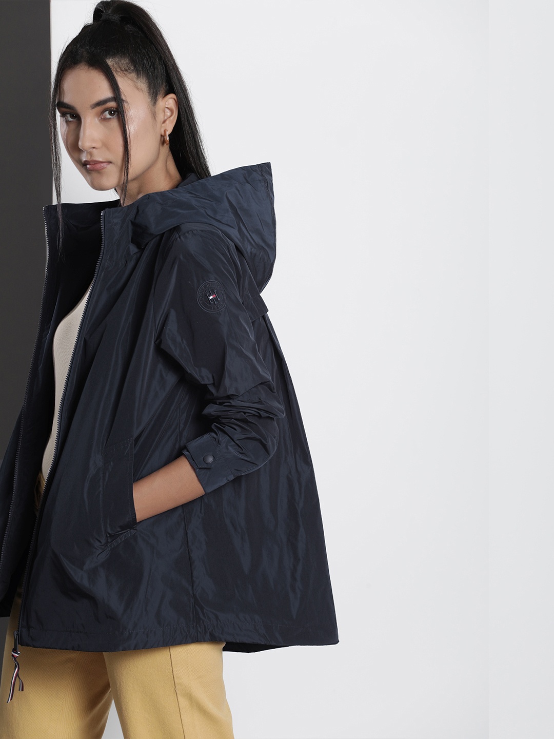 

Tommy Hilfiger Women Navy Blue Bomber Jacket