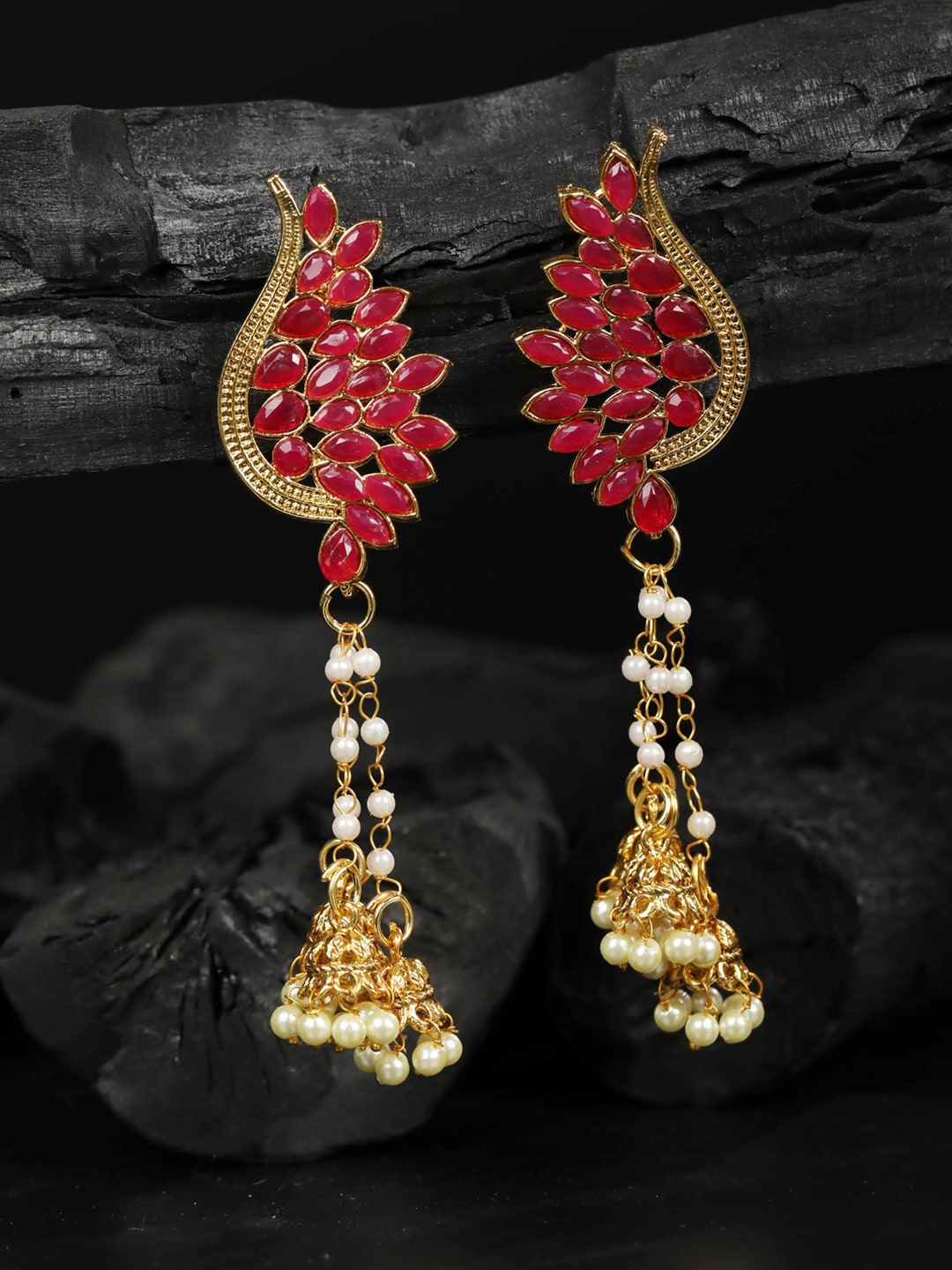 

Priyaasi Gold-Toned & Gold Plated Contemporary Drop Earrings