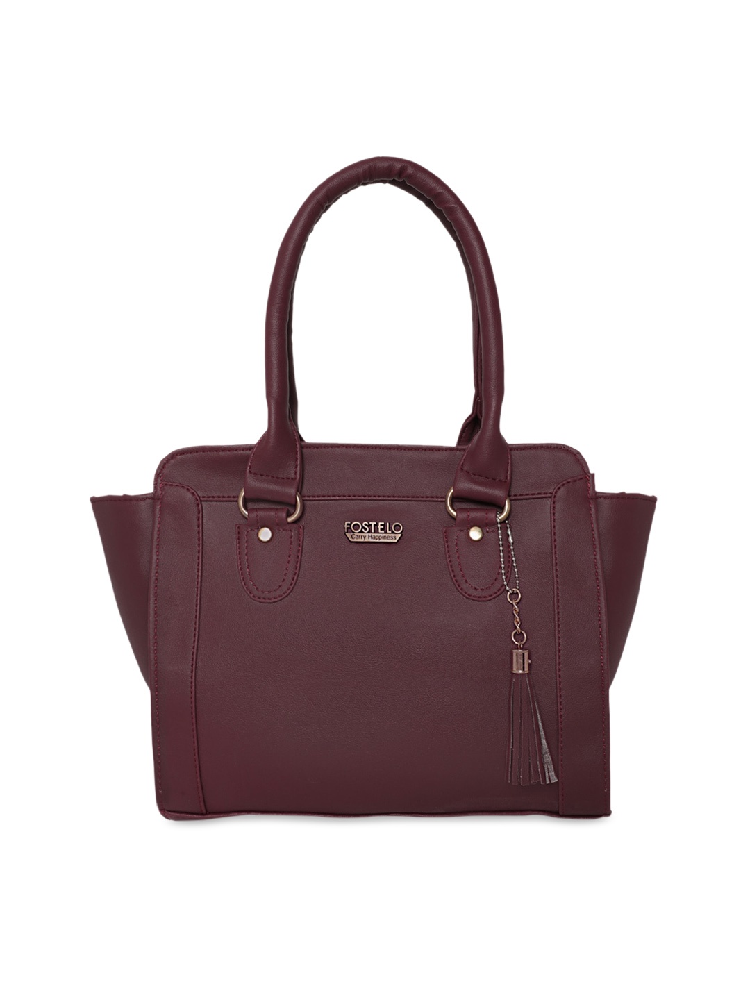 

Fostelo Women Maroon PU Structured Handheld Bag