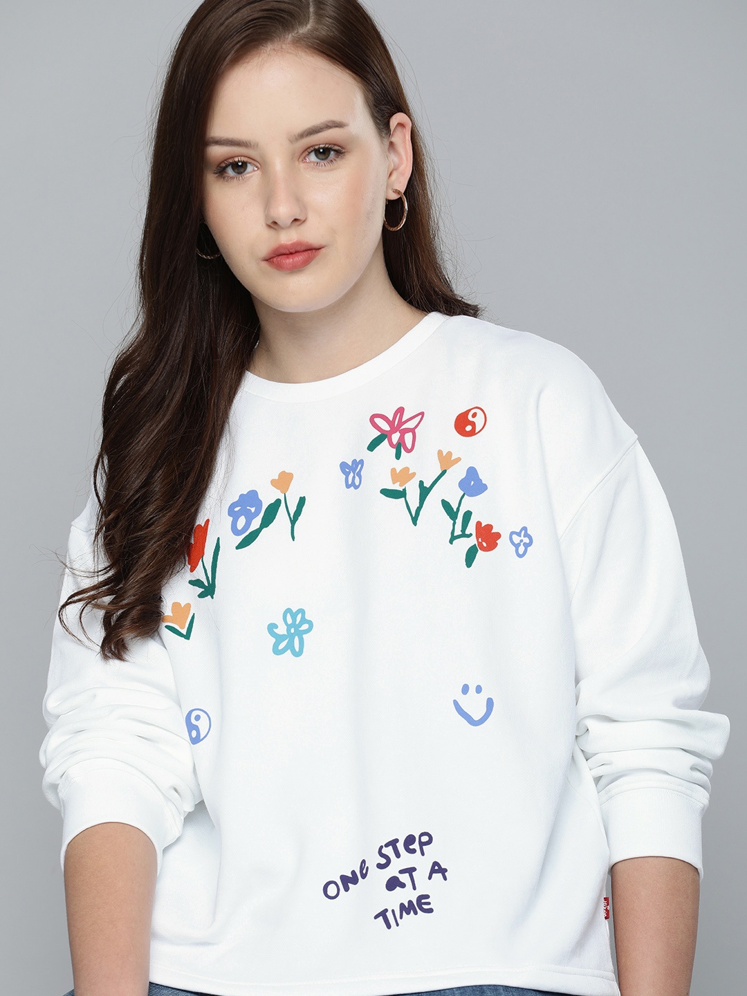 

Levis Women White Printed Sweatshirt