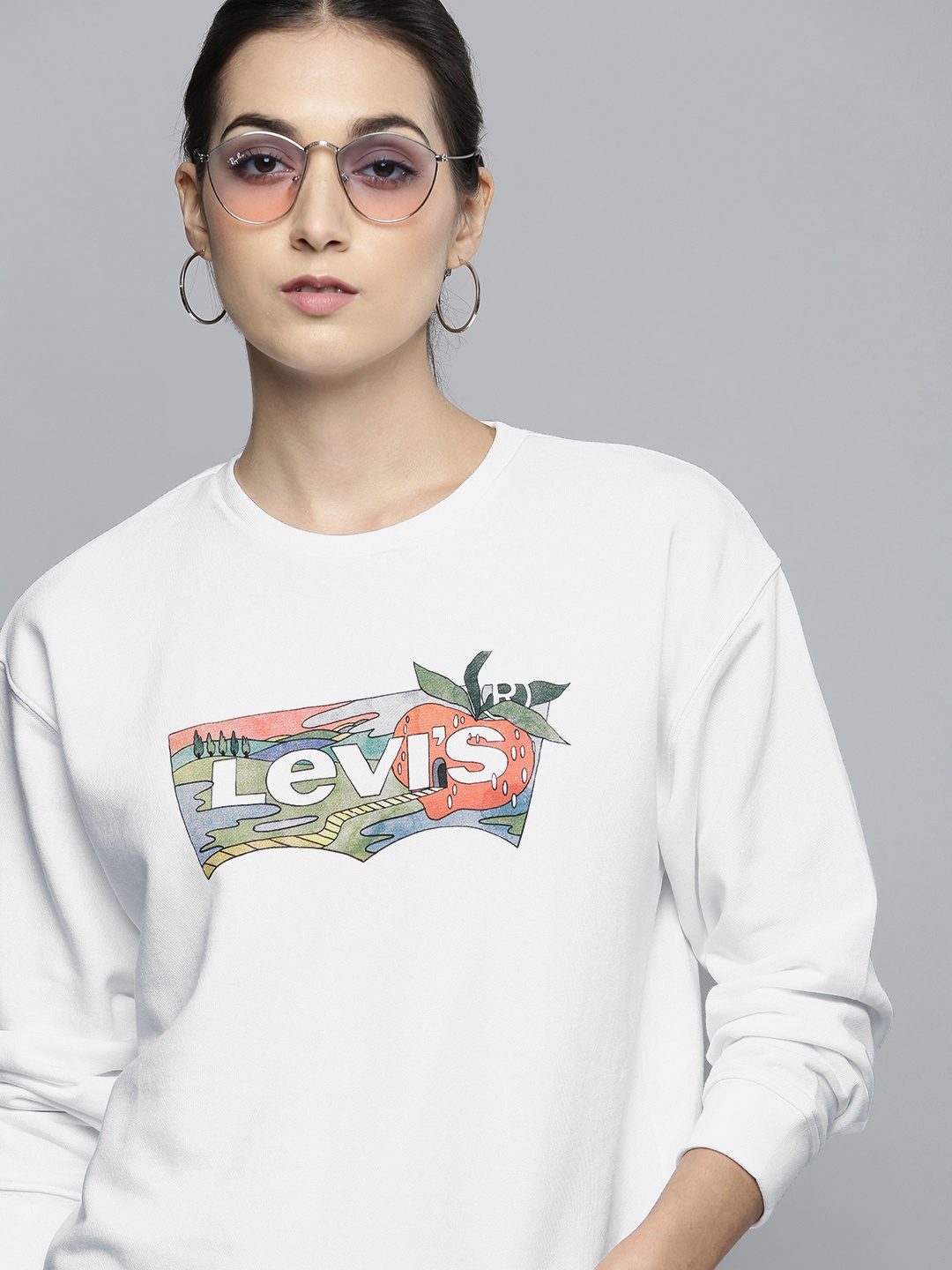 

Levis Women White Graphic Printed Sweatshirt