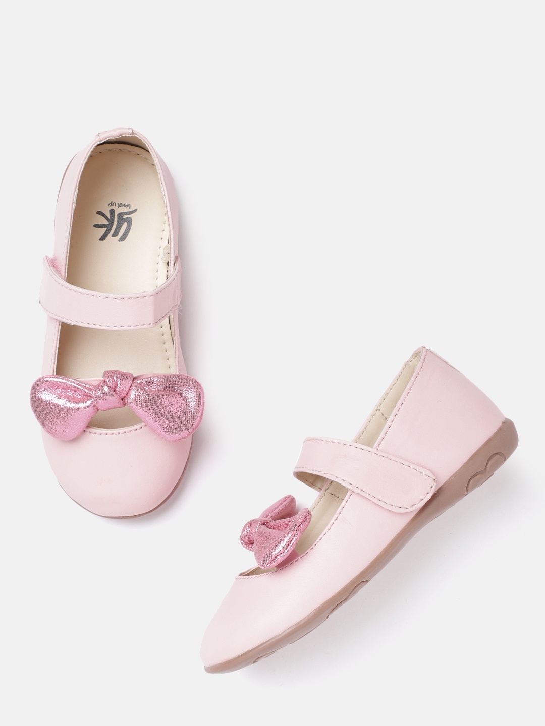 

YK Girls Pink Ballerinas Flats with Bow Detail