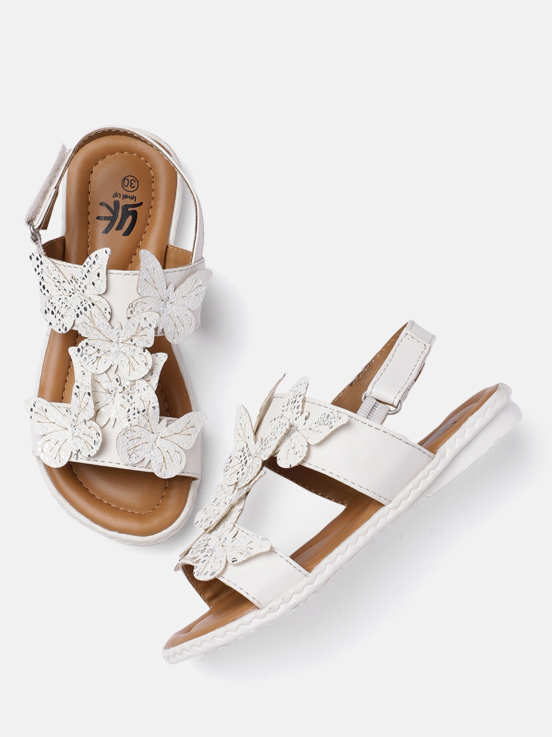 

YK Girls White Open Toe Flats