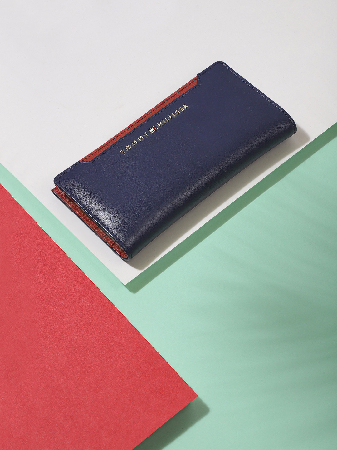 

Tommy Hilfiger Women Navy Blue Solid Leather Two Fold Wallet