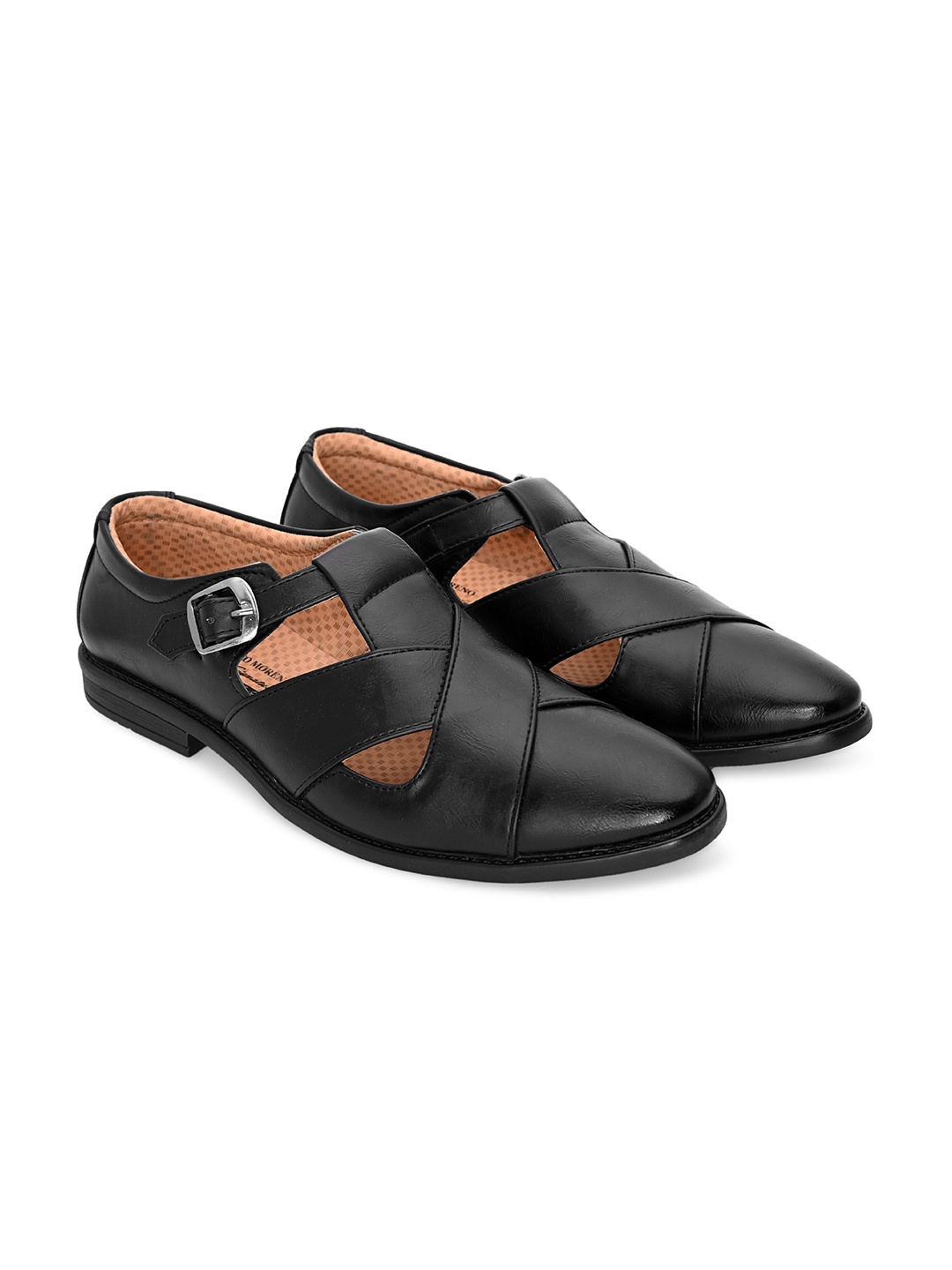 

ALBERTO MORENO Men Black Shoe-Style Sandals