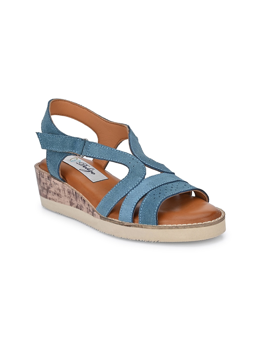 

Delize Blue Leather Wedge Heels
