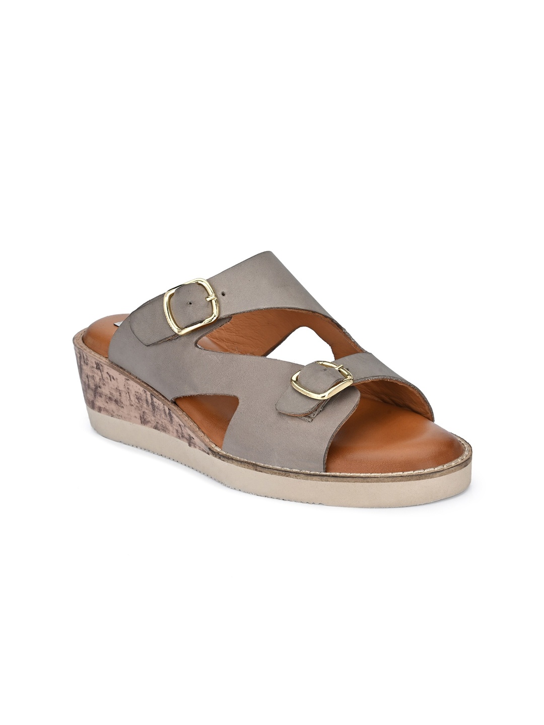 

Delize Taupe Leather Wedge Heels