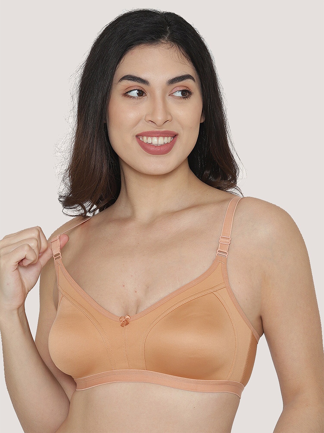 

MAASHIE Women Beige Solid Everyday Bra With All Day Comfort