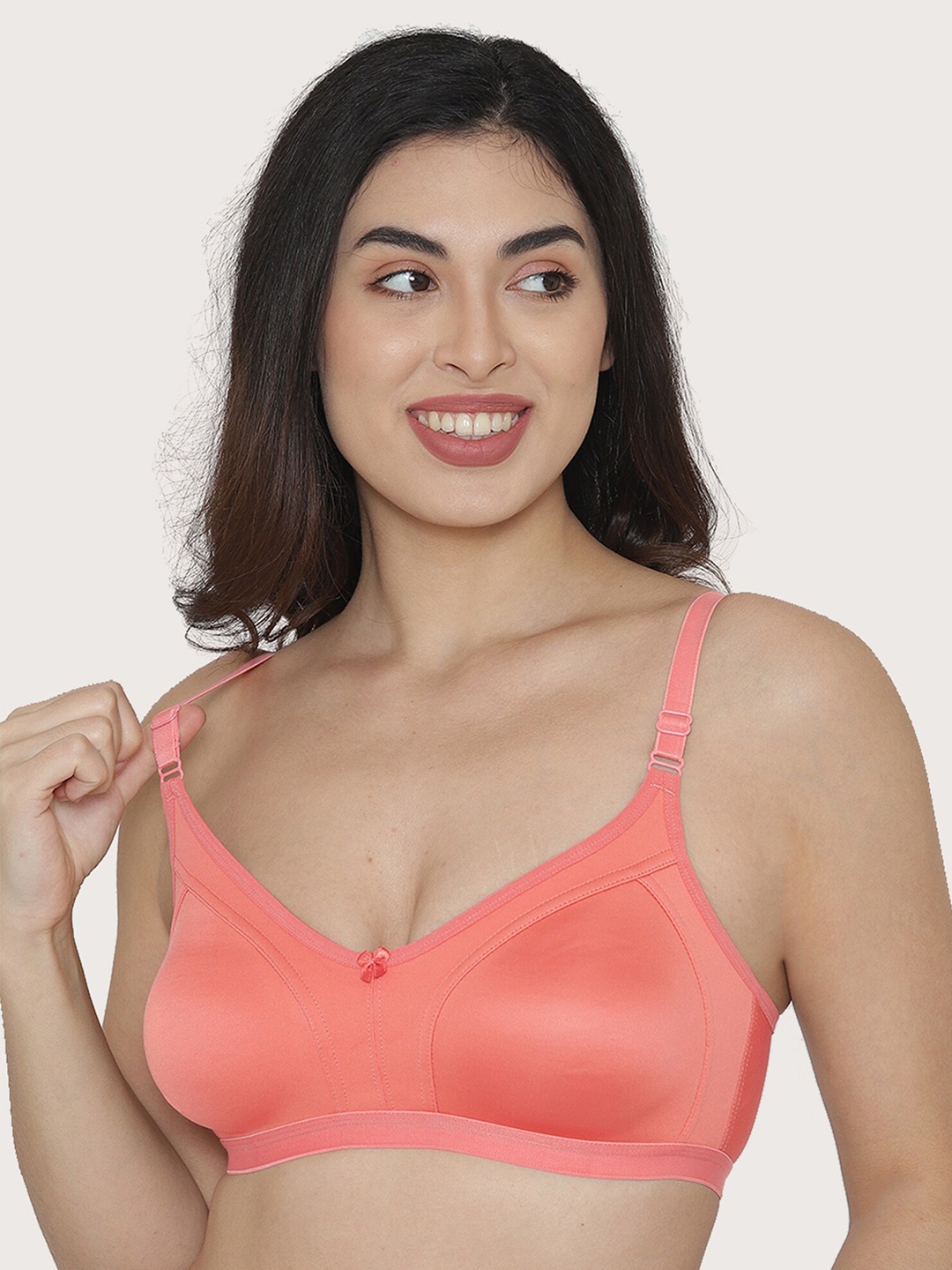 

MAASHIE Women Coral Solid Everyday Bra With All Day Comfort