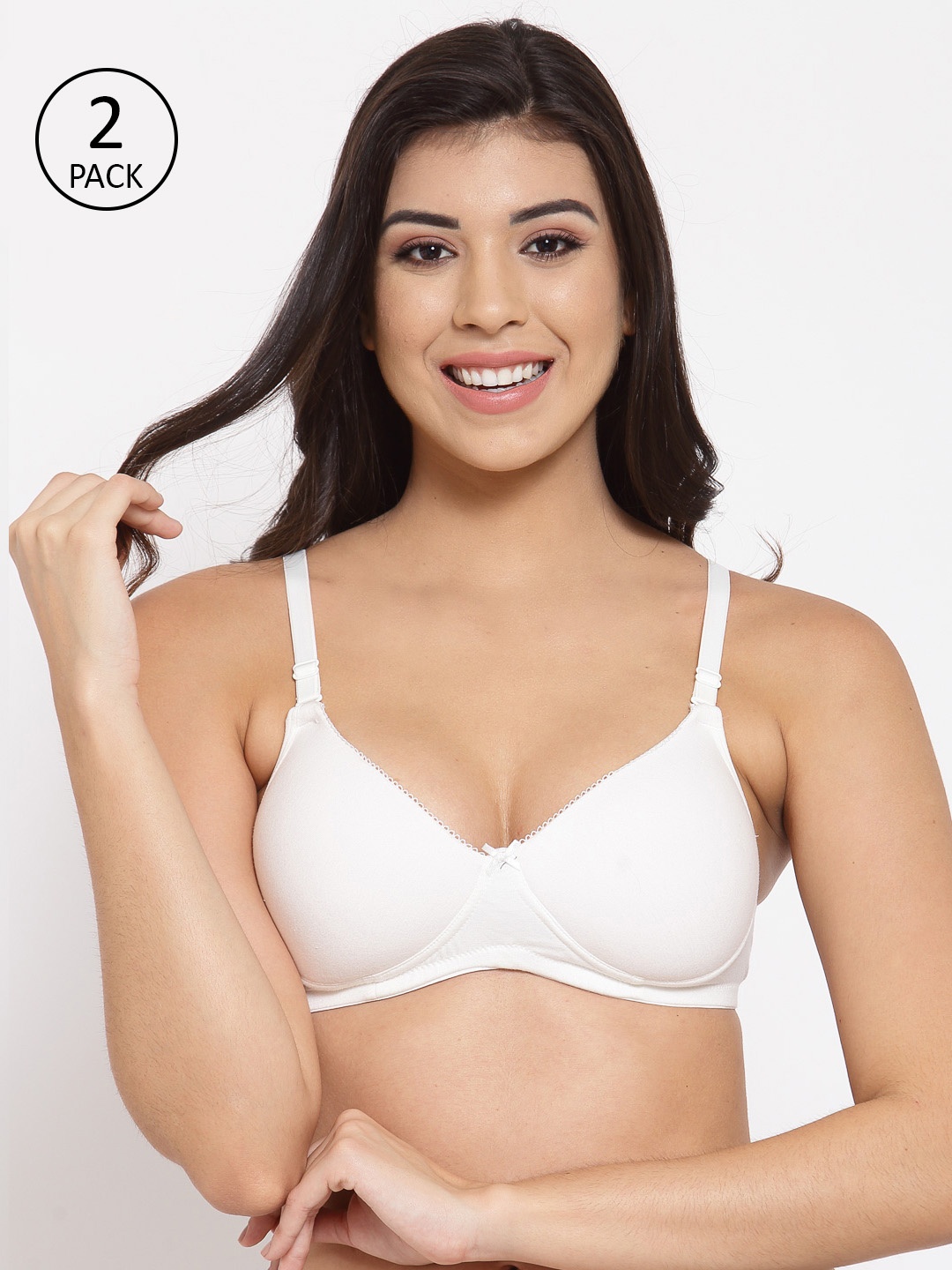 

Inner Sense Pack Of 2 White T-shirt Bra Lightly Padded ISB104-M.White_M.White