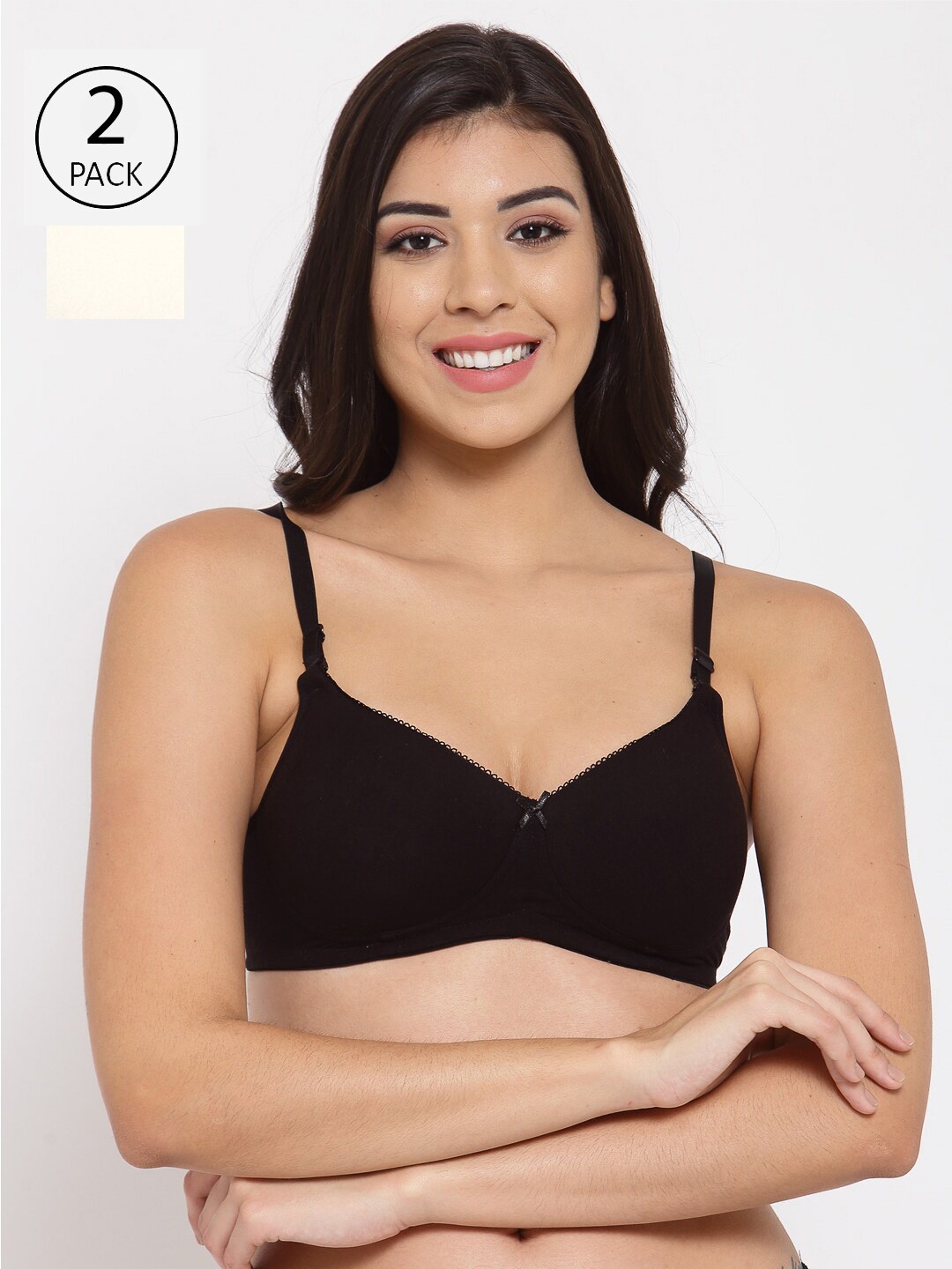 

Inner Sense Set of 2 Black & White Full Coverage Anit-Odour T-shirt Bra