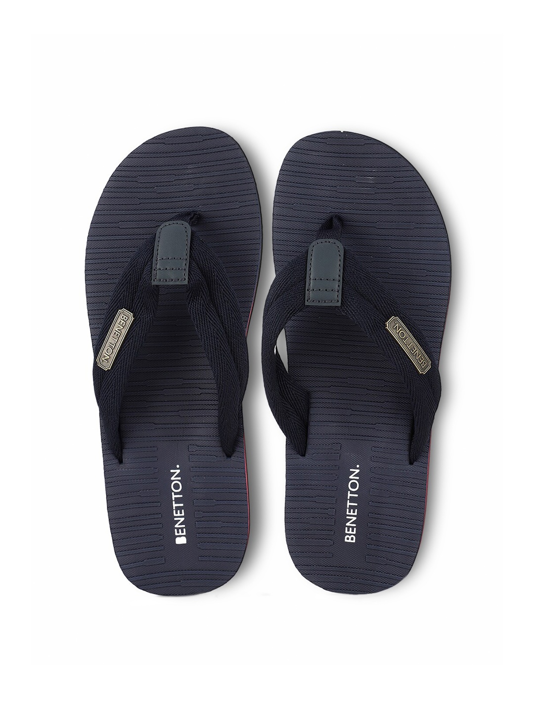 

United Colors of Benetton Men Navy Blue Rubber Thong Flip-Flops