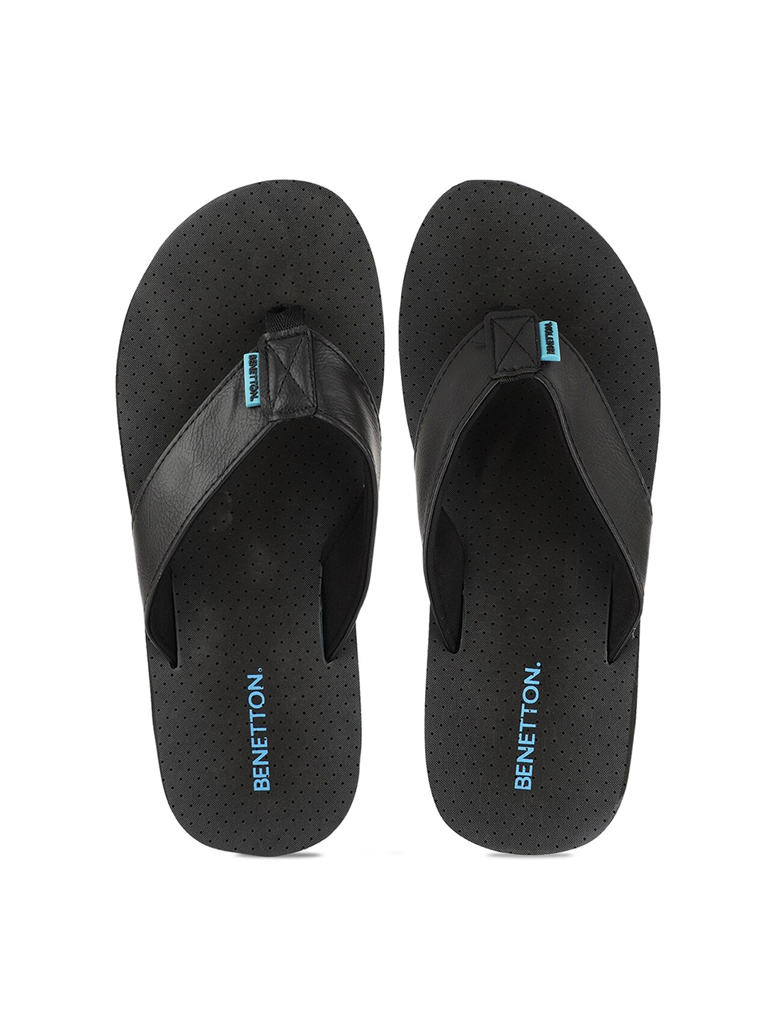

United Colors of Benetton Men Black Rubber Thong Flip-Flops