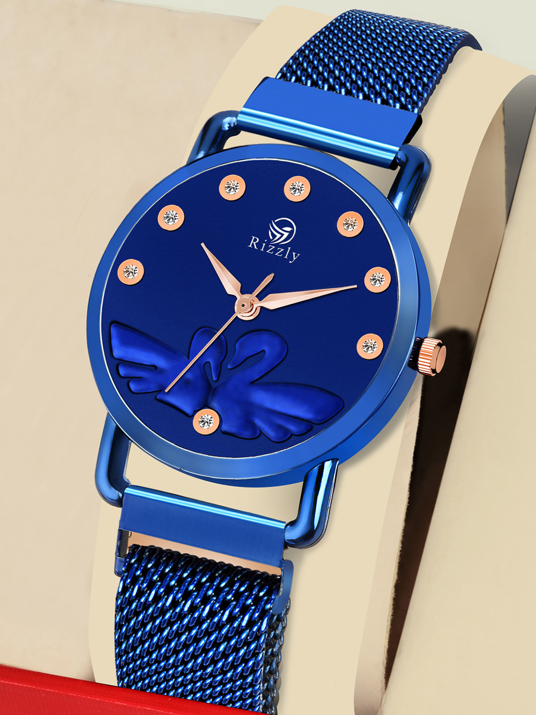 

Rizzly Women Blue Brass Embellished Dial & Blue Stainless Steel Analogue Watch RZ-144-Blue