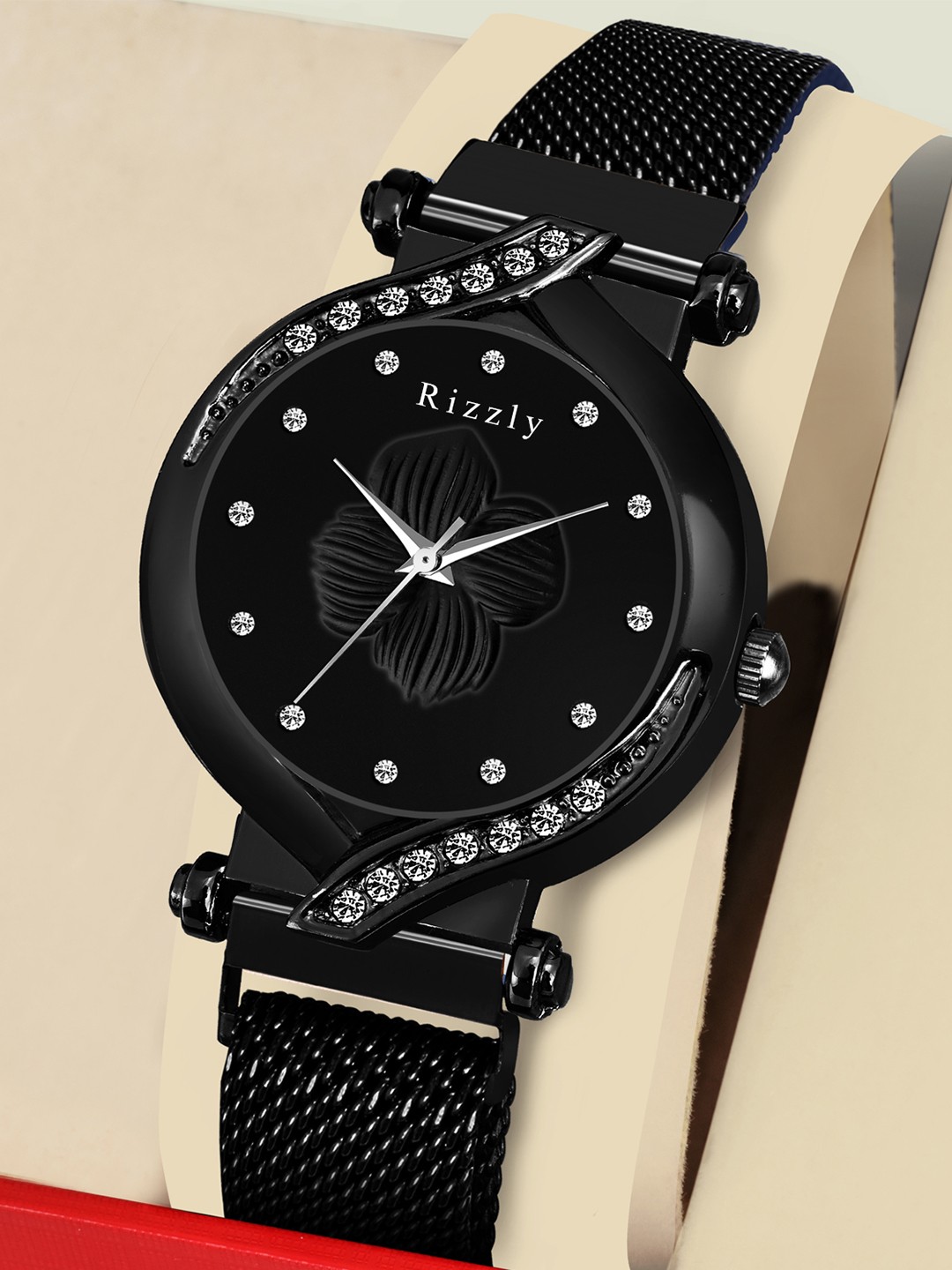 

Rizzly Women Black Brass Dial Analogue Watch RZ-142