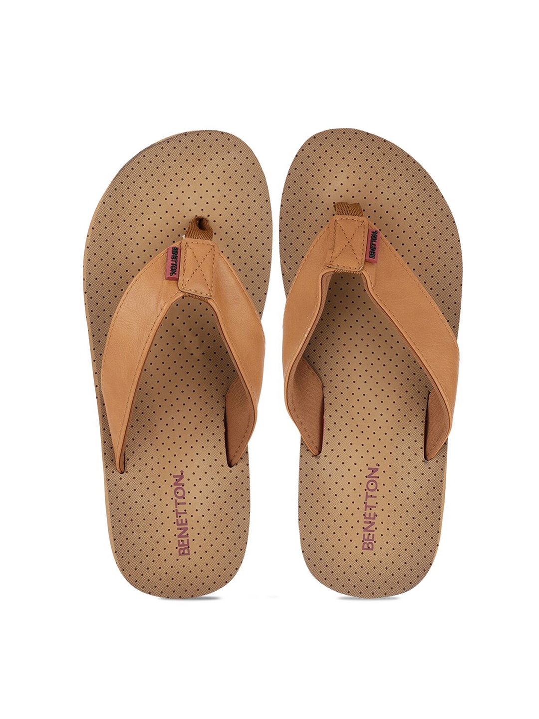

United Colors of Benetton Men Camel Brown Rubber Thong Flip-Flops
