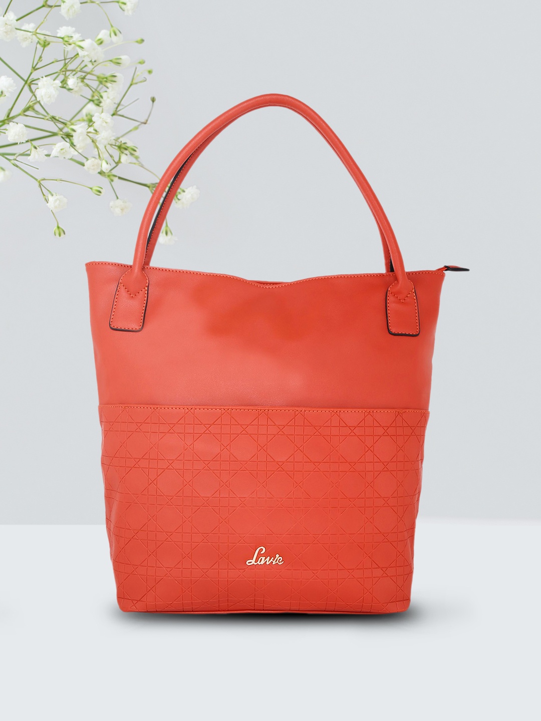 

Lavie Santiago Orange Textured Shoulder Bag