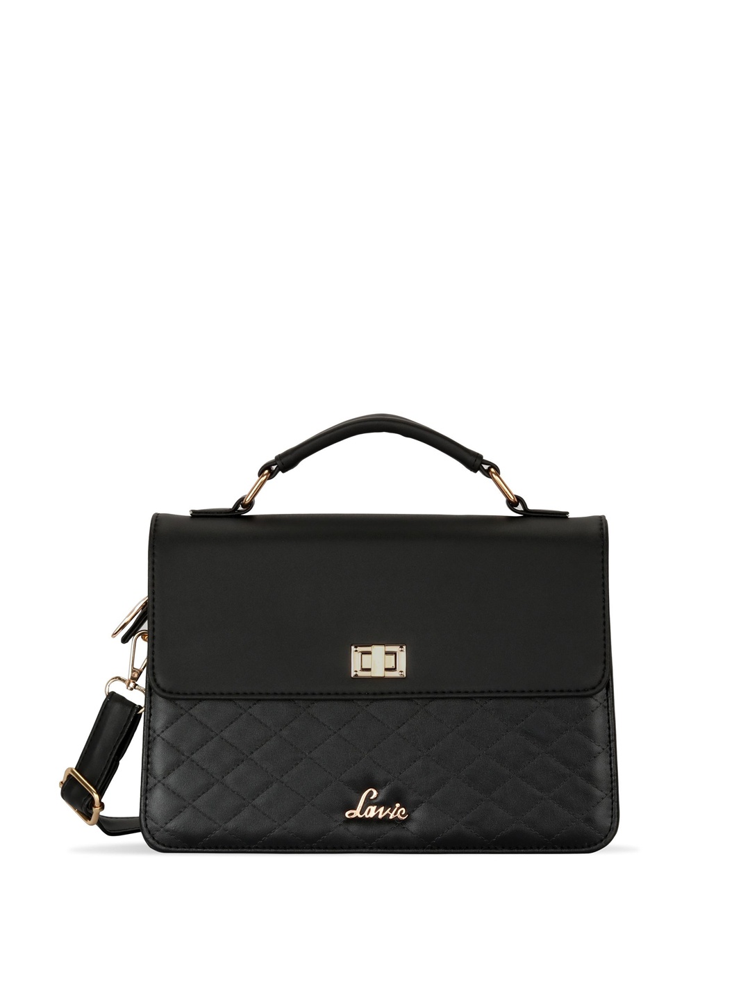 

Lavie Saahim Black Flap Satchel Bag