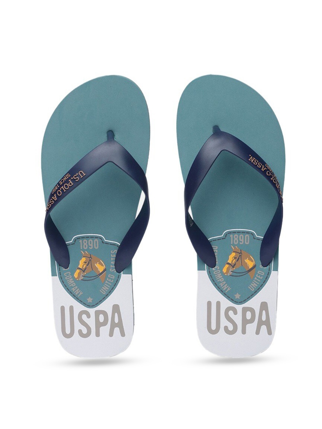 

U S Polo Assn Men Blue & White Printed Thong Flip-Flops