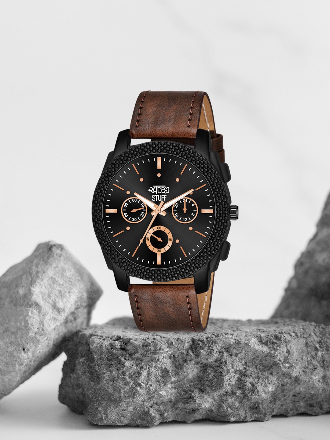 

SWADESI STUFF Men Brown Dial & Leather Straps Analogue Watch SDS 137