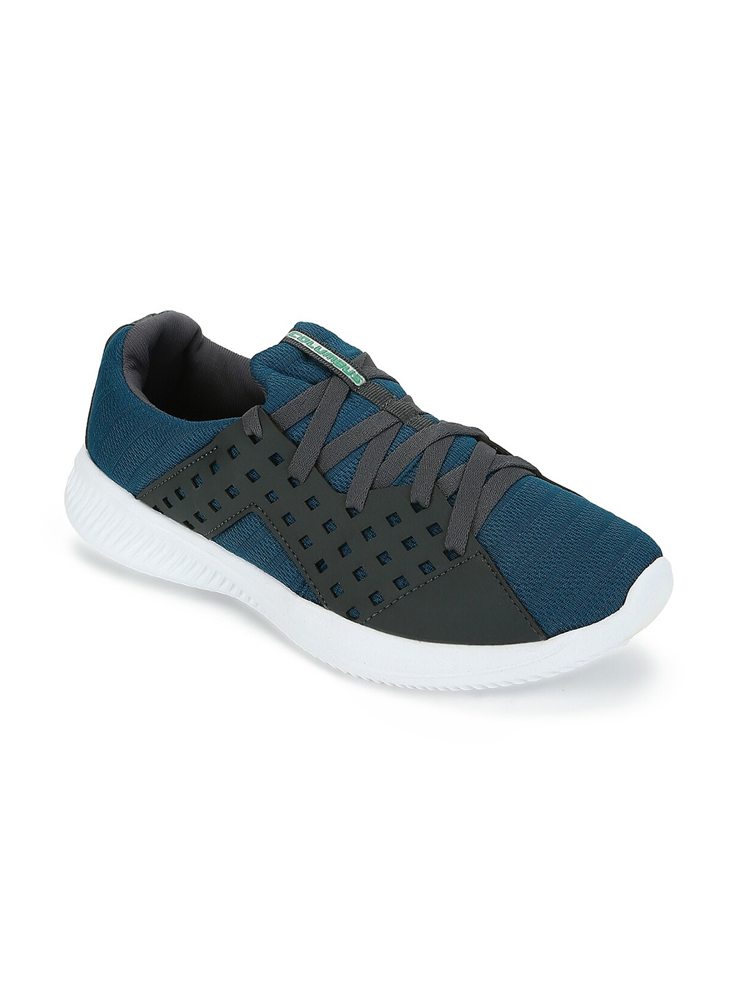 

Columbus Men Grey and Blue Mesh Running Shoes
