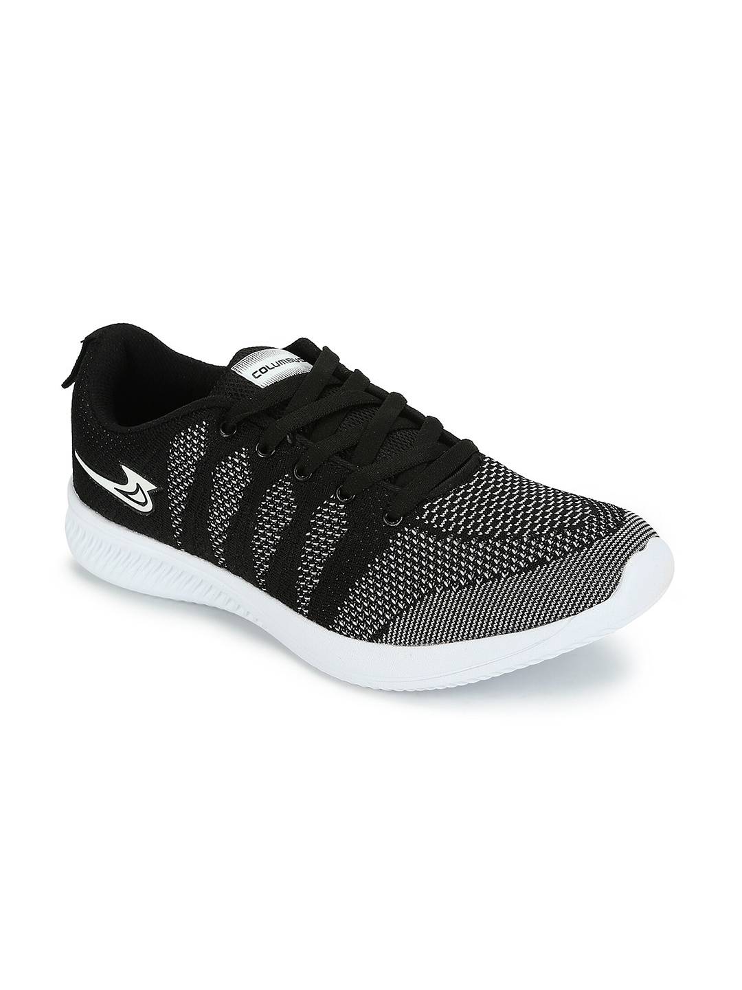 

Columbus Men Black & White Running Shoes