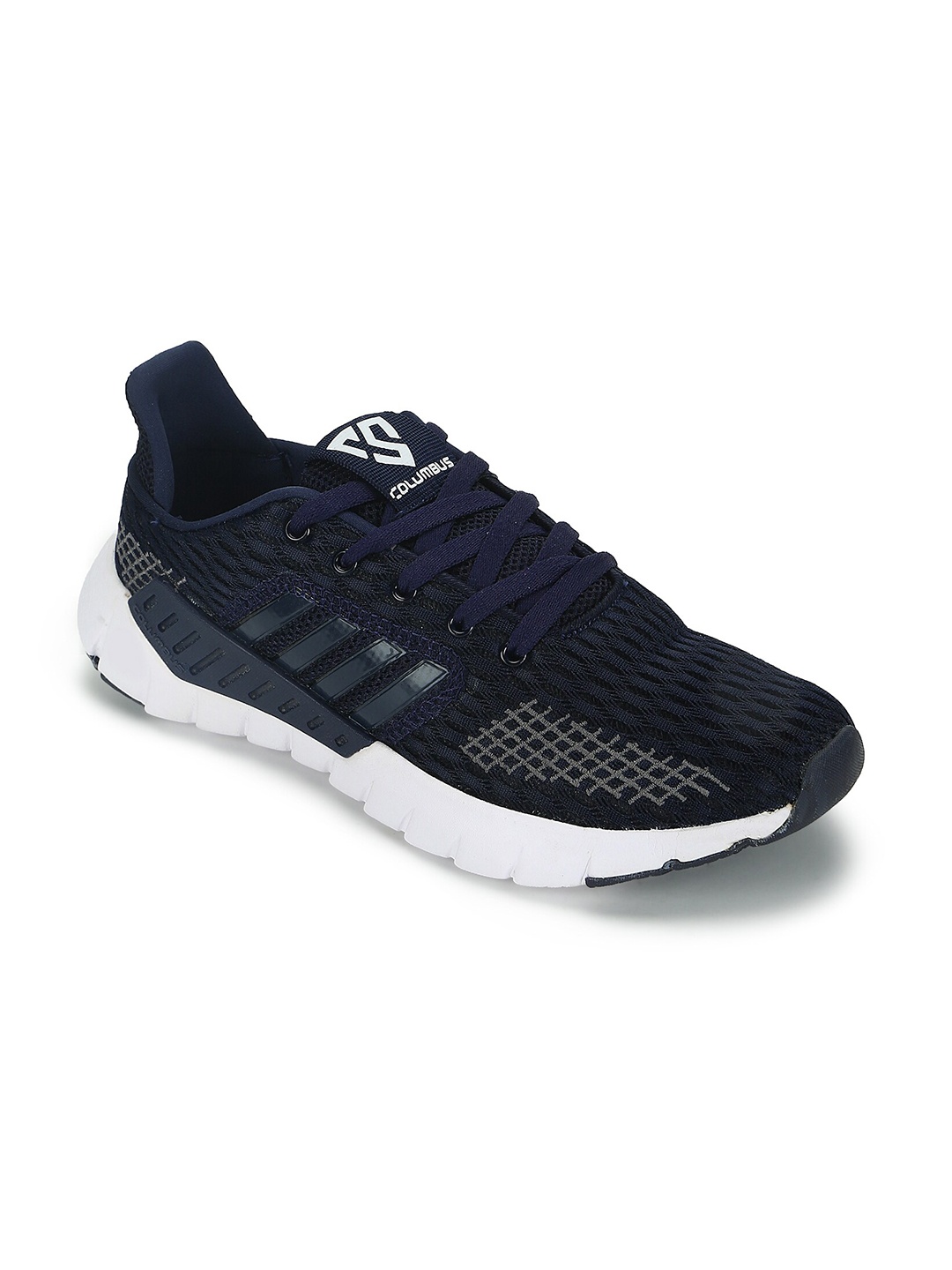 

Columbus Men Navy Blue & Grey Mesh MFT_CLB_VIPER_NVNV Regular Running Shoes