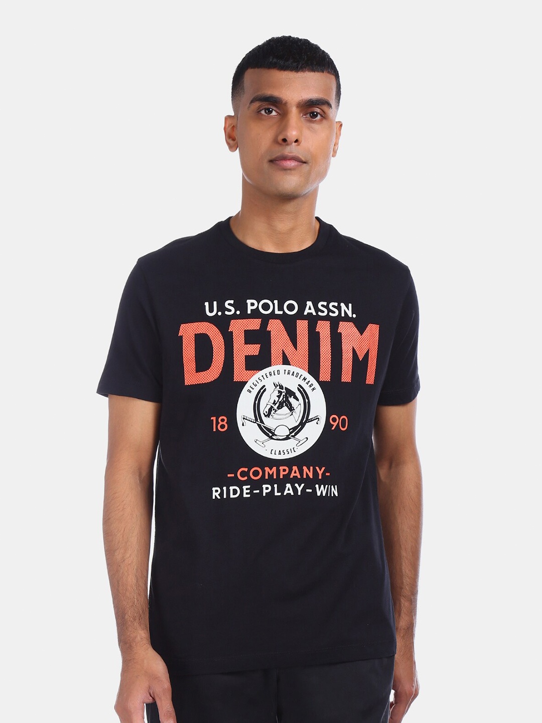 

U.S. Polo Assn. Denim Co. Men Black Printed T-shirt