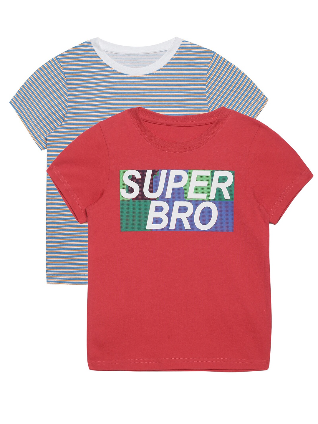 

PLUM TREE Boys Red & Grey 2 Striped T-shirt