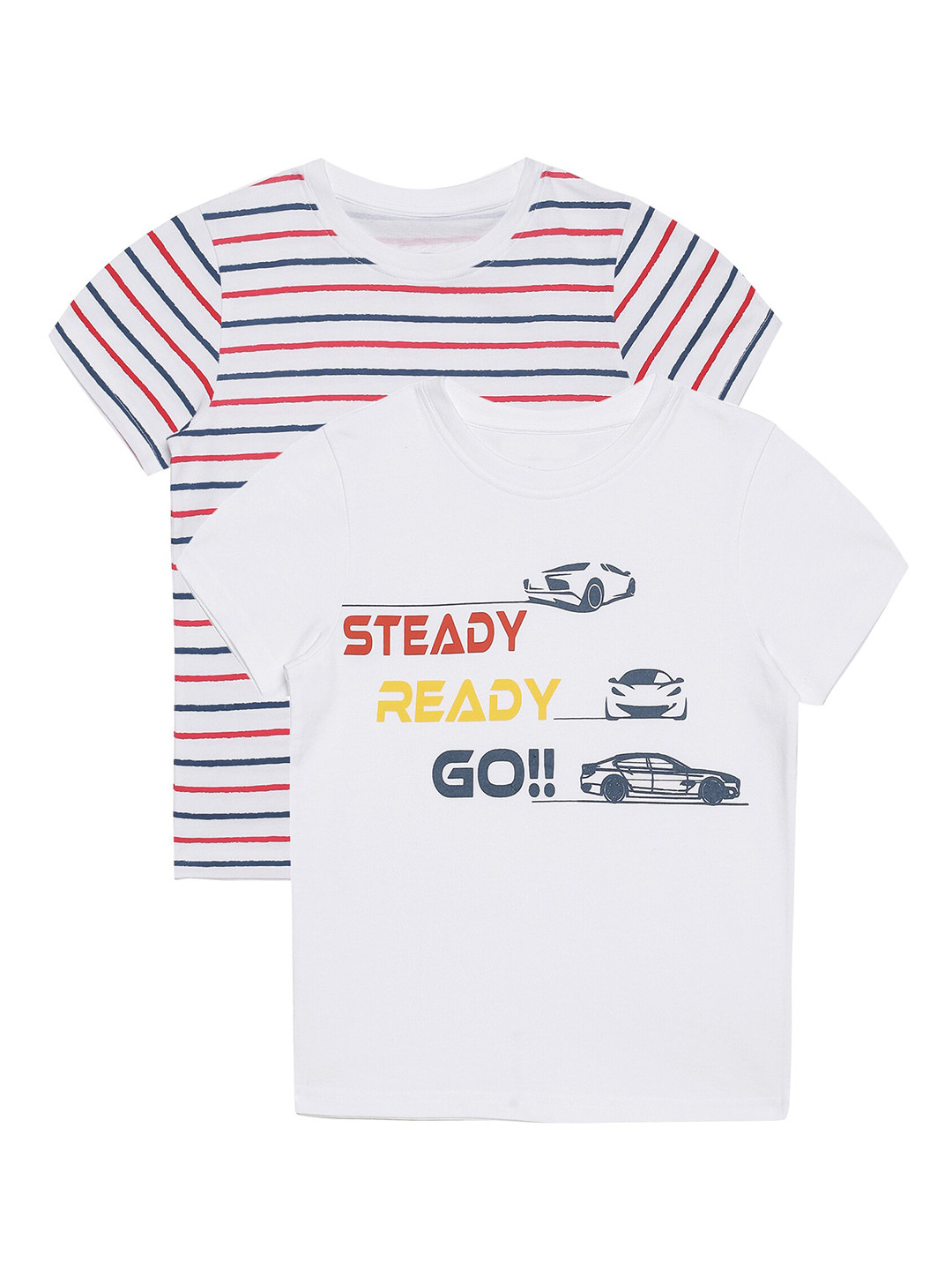 

PLUM TREE Boys White 2 Printed T-shirt