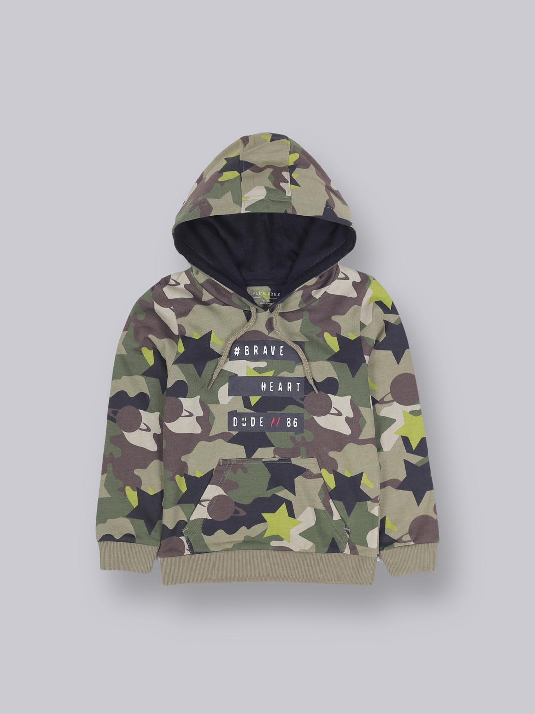 

PLUM TREE Boys Olive Green Printed Sweatshirt