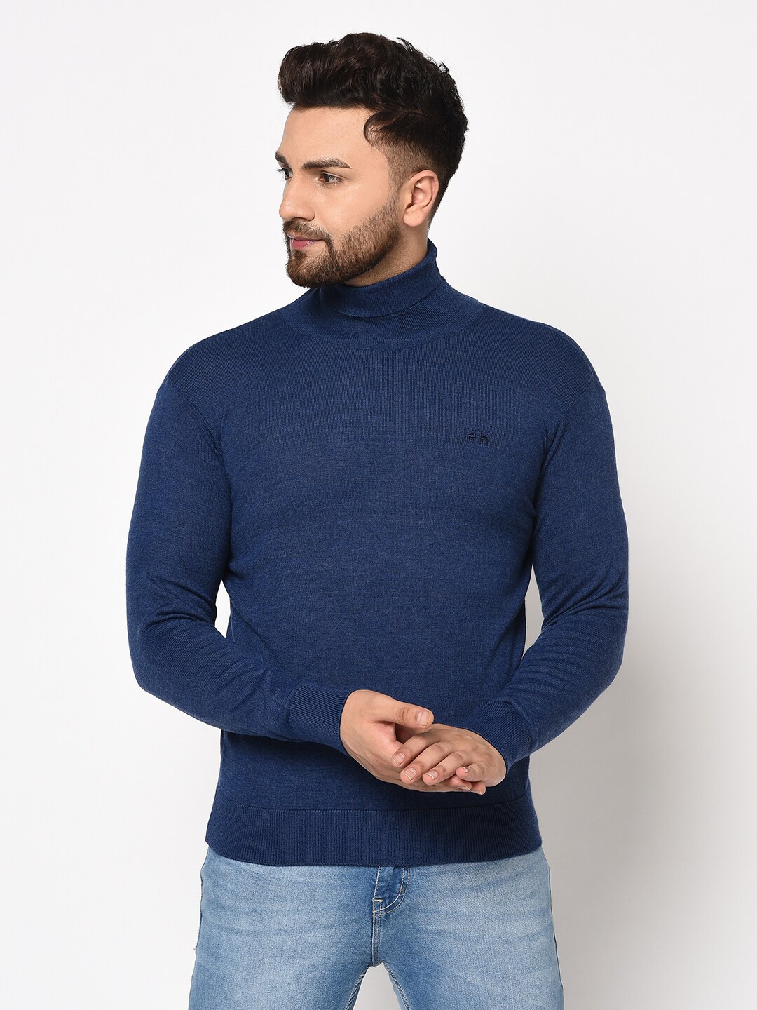 

98 Degree North Men Navy Blue Pullover Sweater