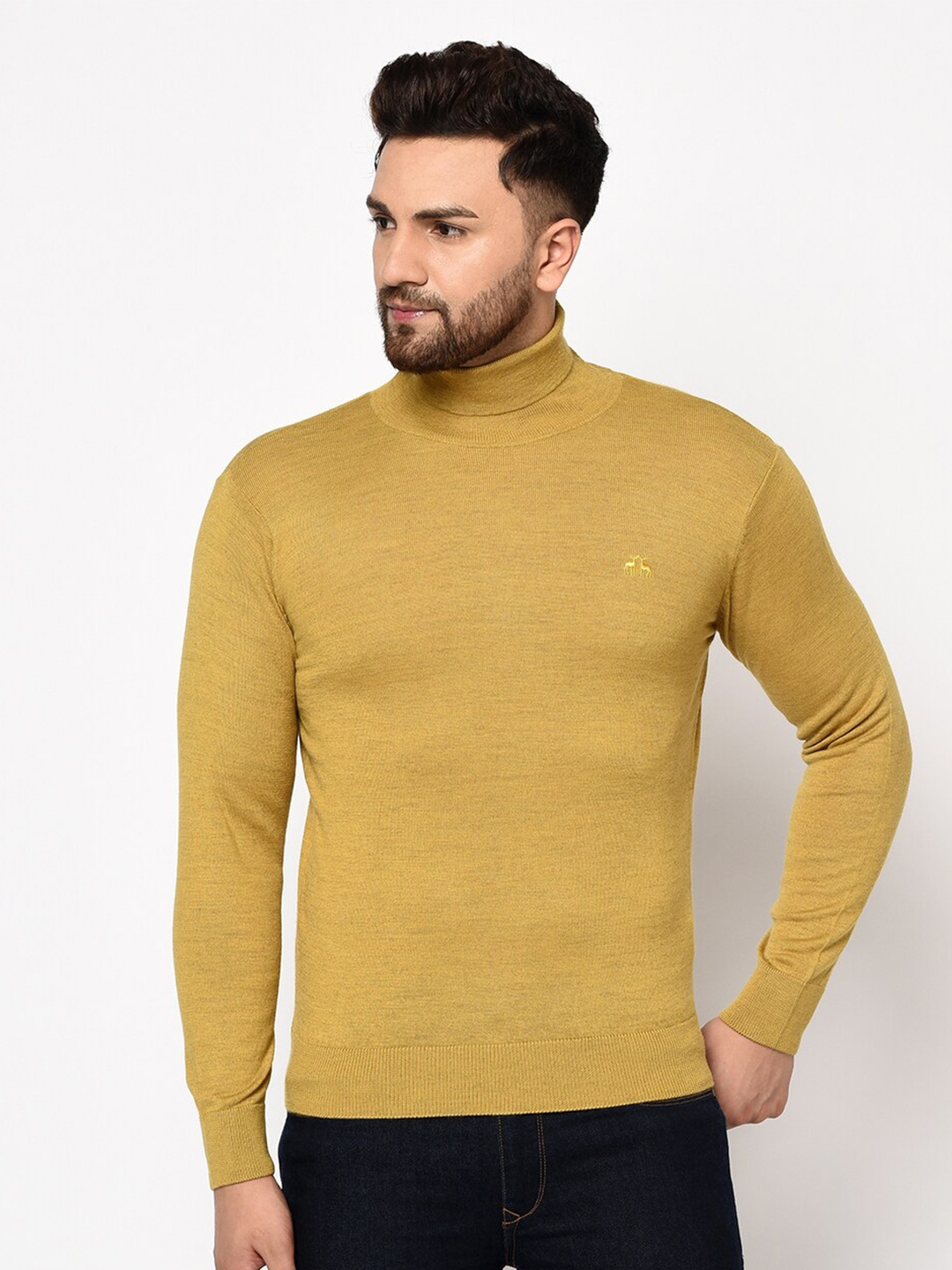 

98 Degree North Men Beige Pullover Sweater