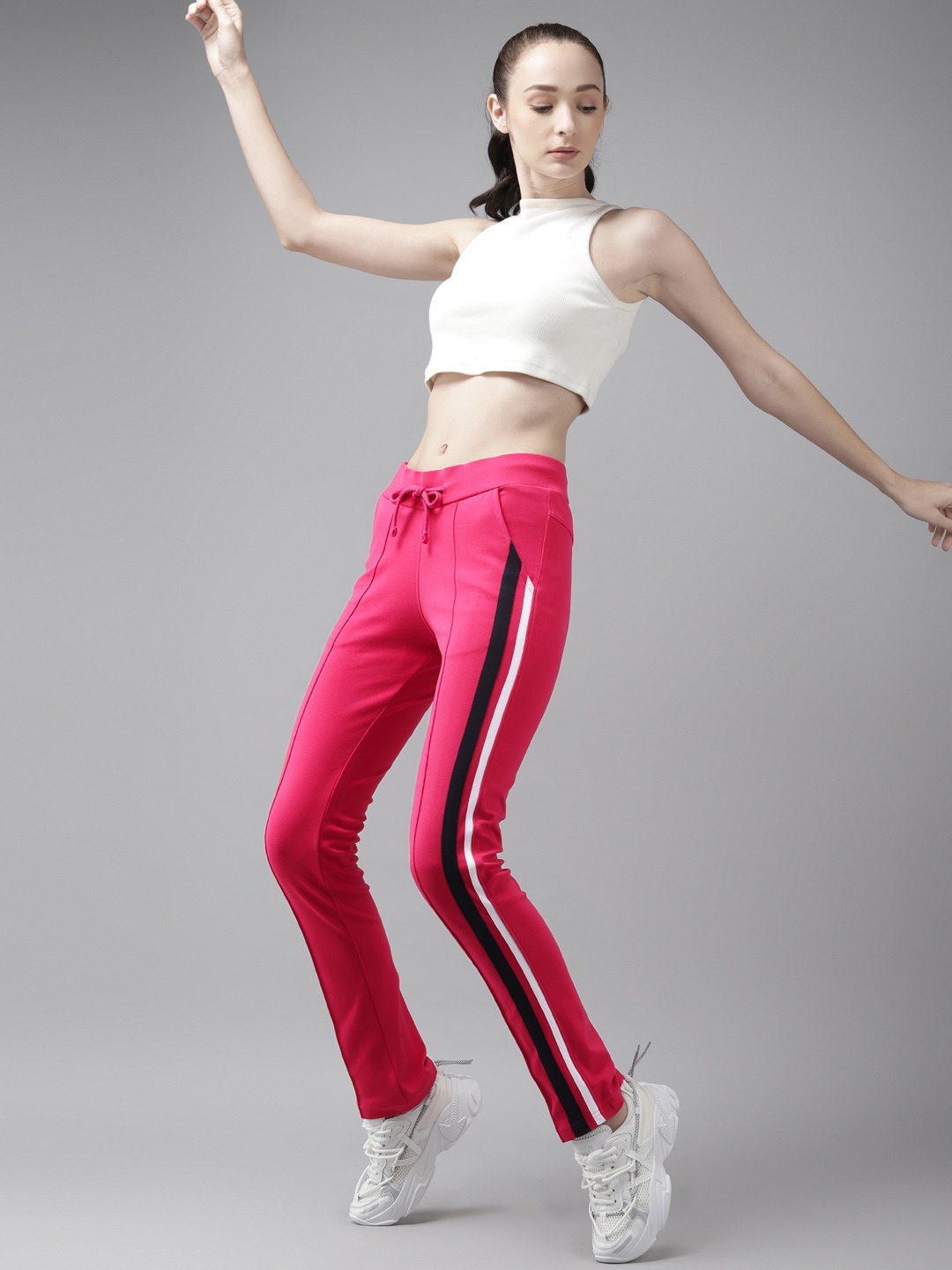

Cayman Women Pink Solid Cotton Track Pants