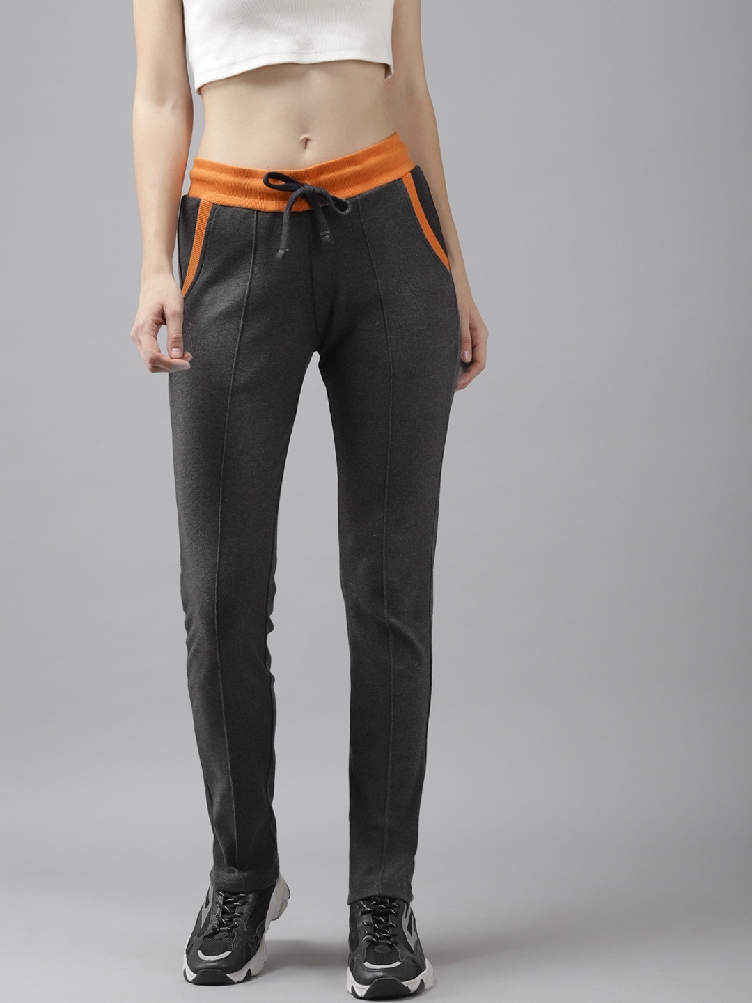 

Cayman Women Charcoal Grey Solid Pure CottonTrack Pants