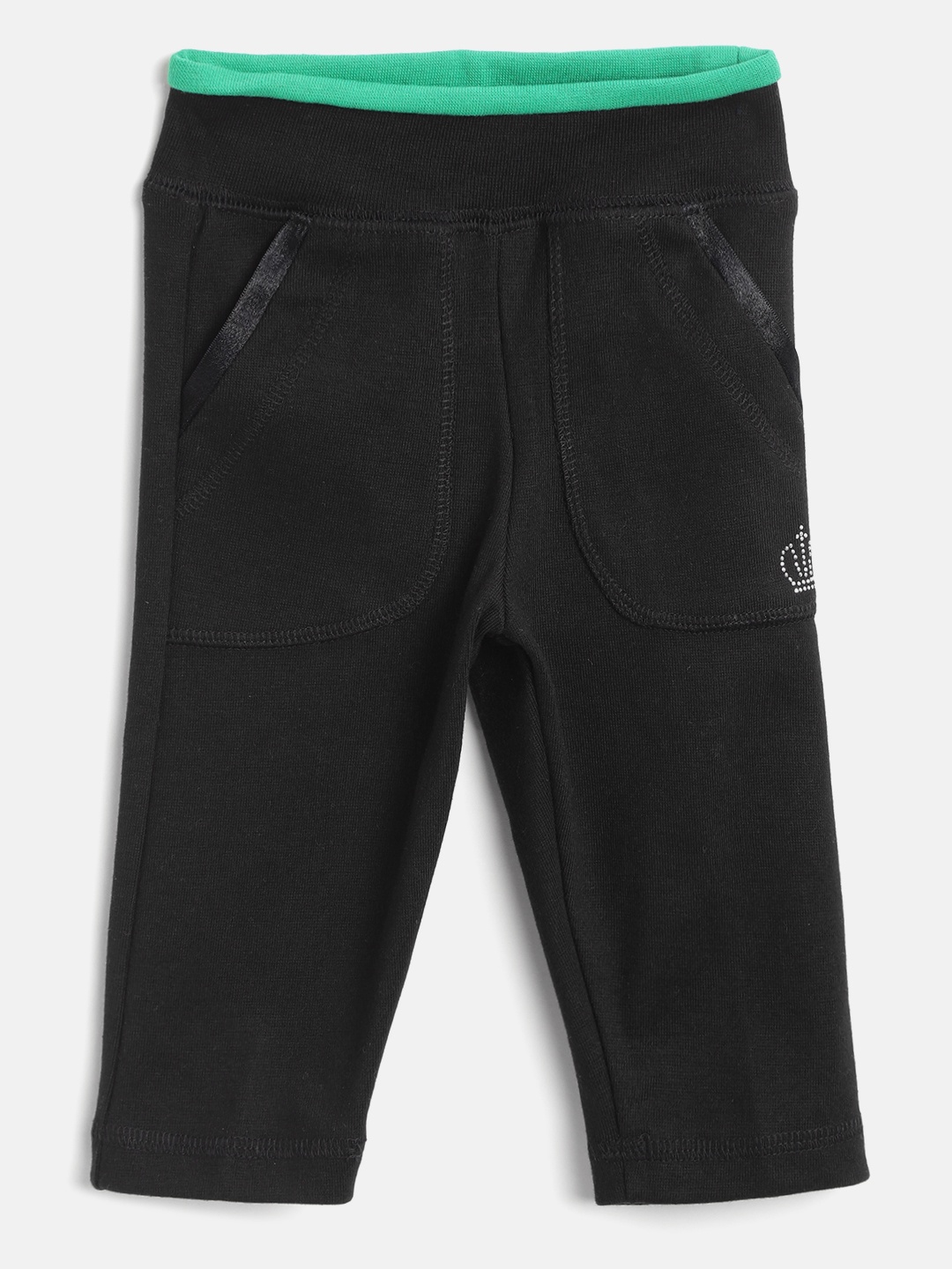 

Cayman Girls Black Solid Pure Cotton Track Pants