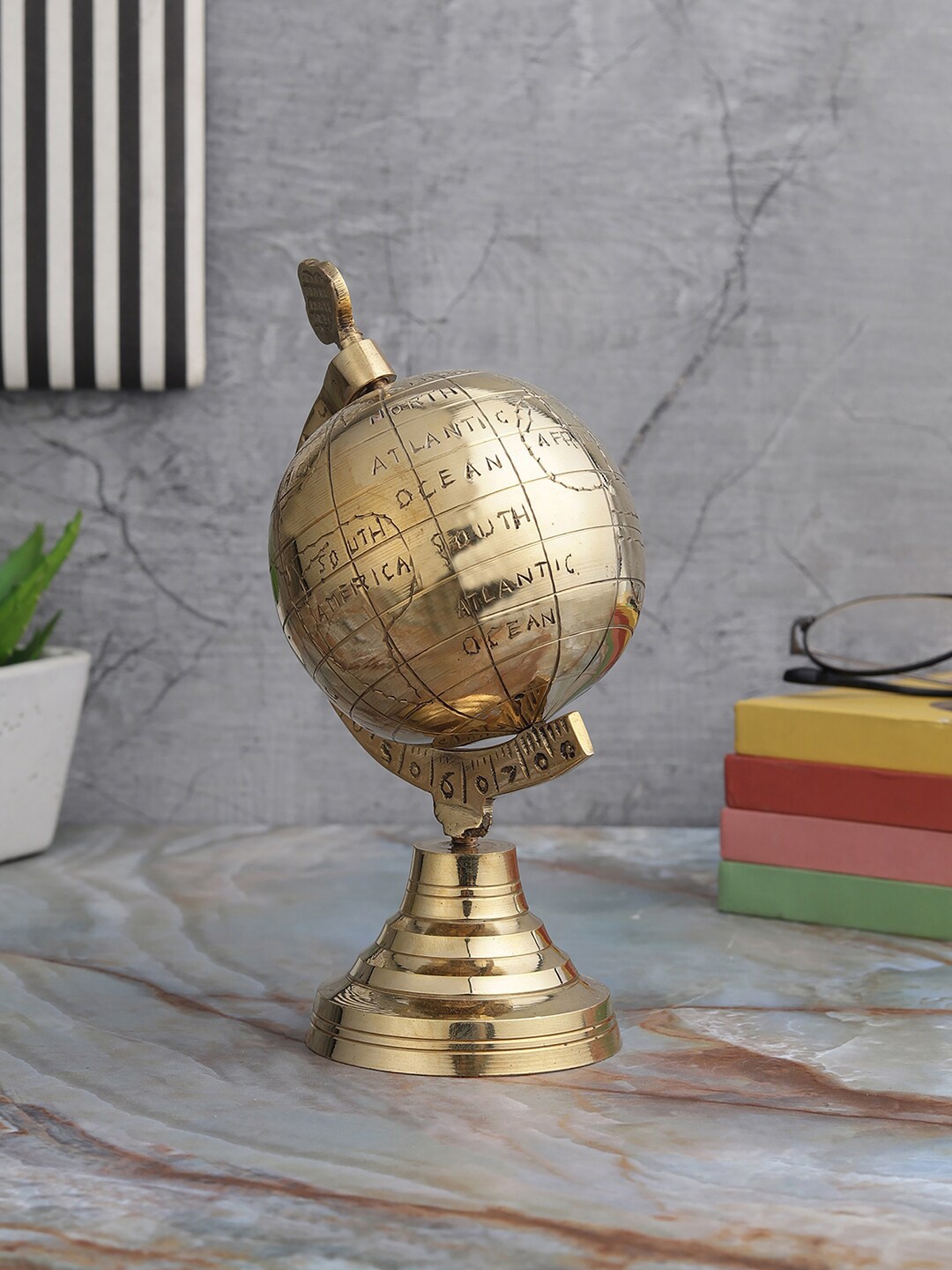

EXIM DECOR Gold-Toned Globe Showpiece