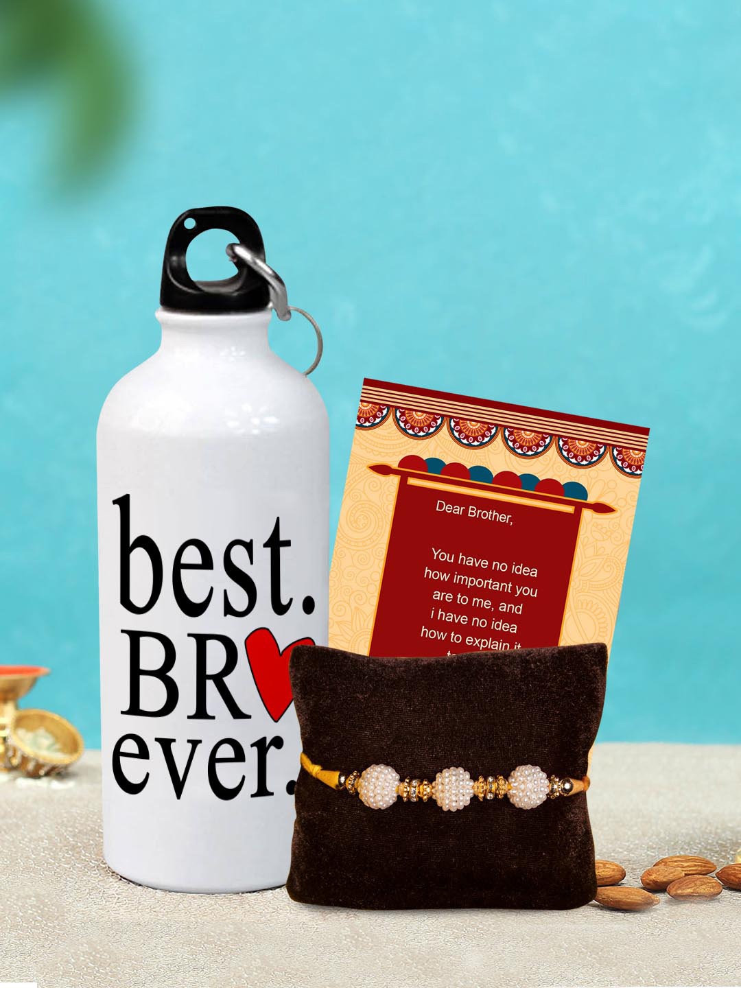 

TIED RIBBONS Multicoloured Sipper Bottle Rakhi Gift Set, Multi