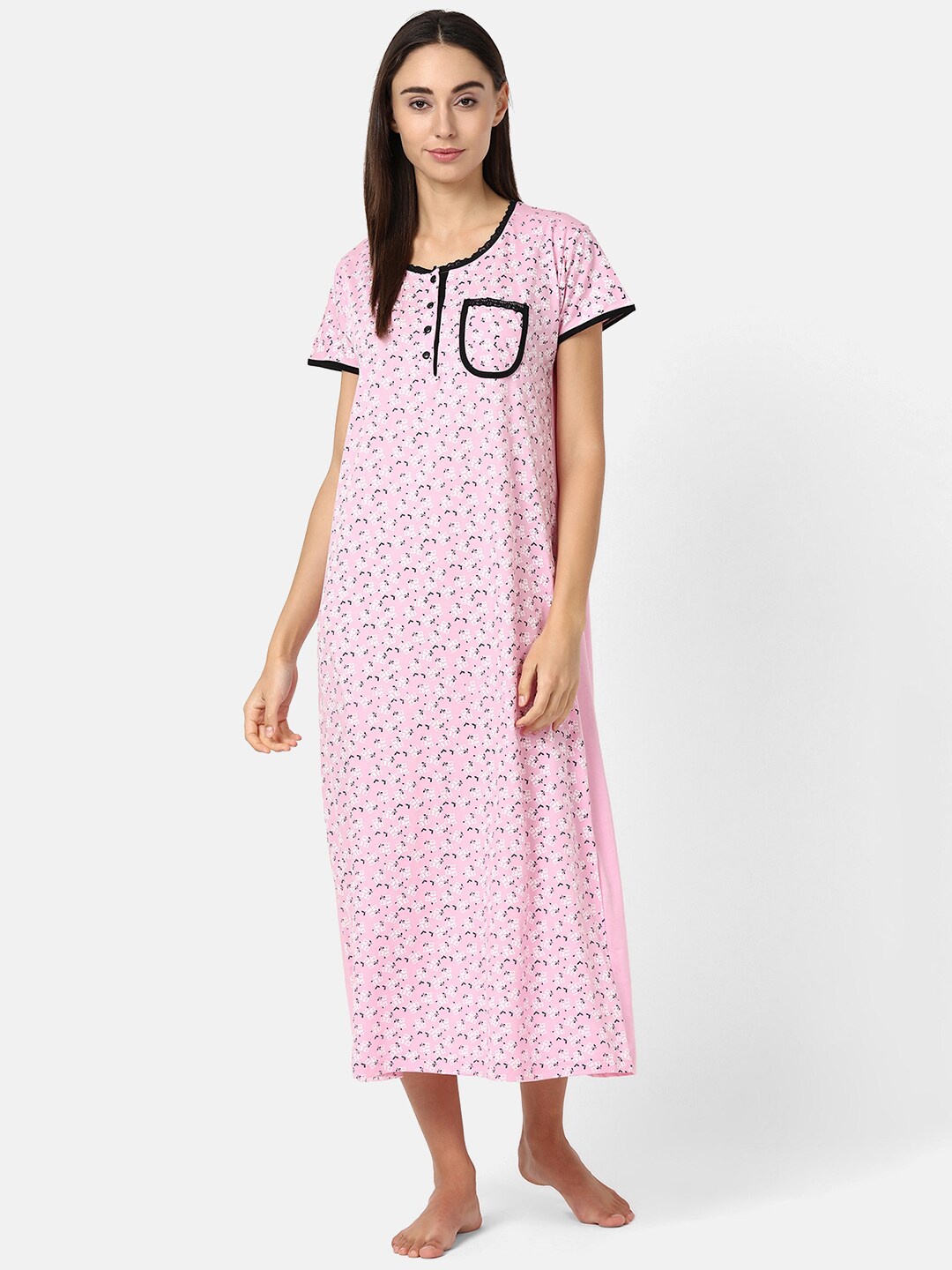 

V2 Value & Variety Pink Printed Maxi Nightdress