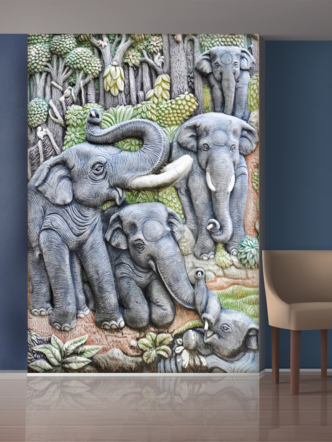 

999Store Black Forest & Elephant Mural Wallpaper