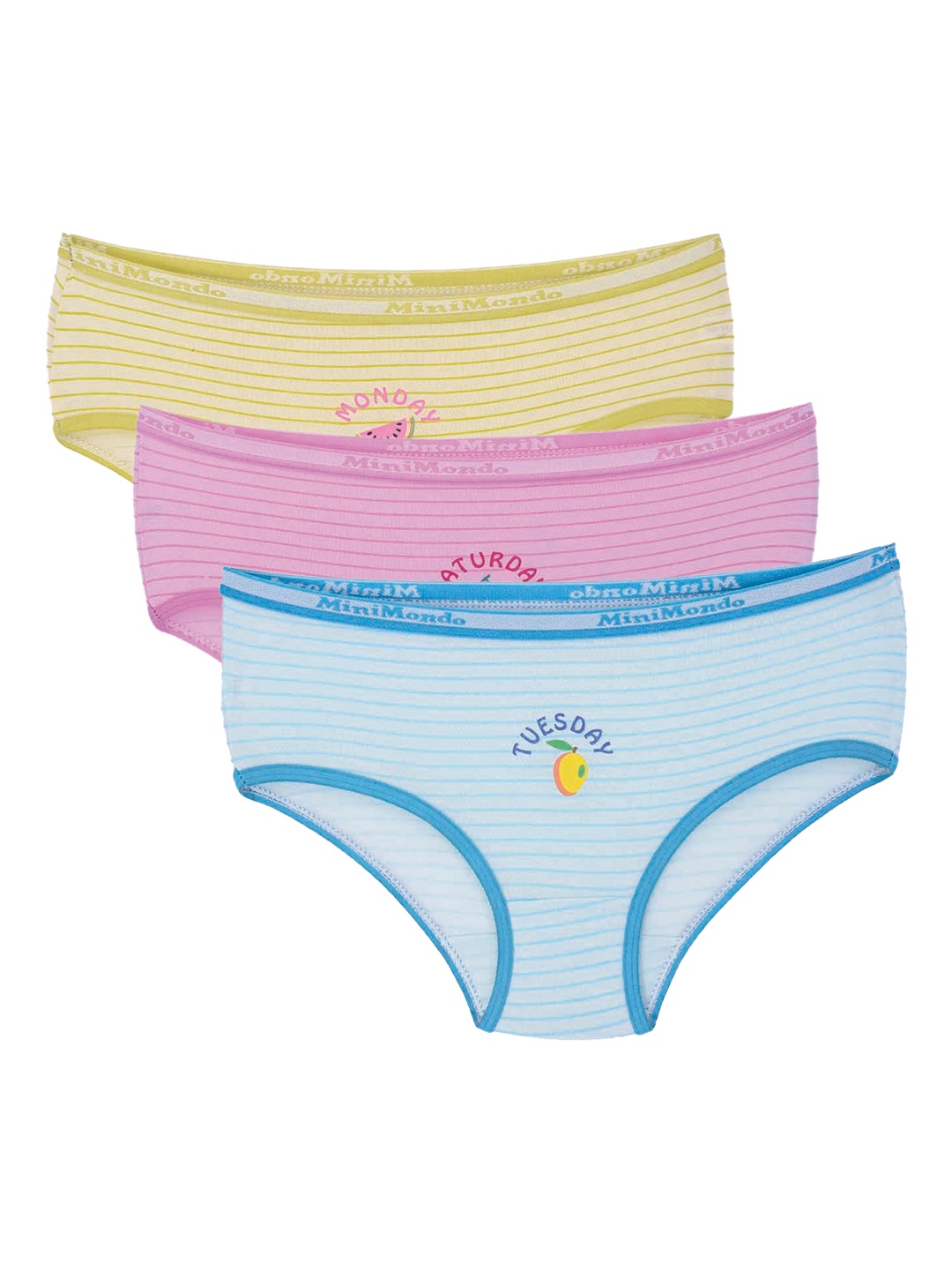 

Zoom Minimondo Kids Pack of 3 Basic Briefs 5014-(2)-28-PINK