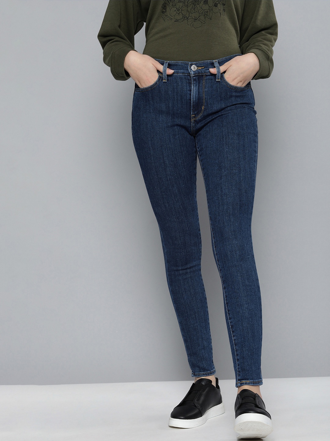 

Levis Women Blue 710 Super Skinny Fit MId Rise Clean Look Stretchable Jeans