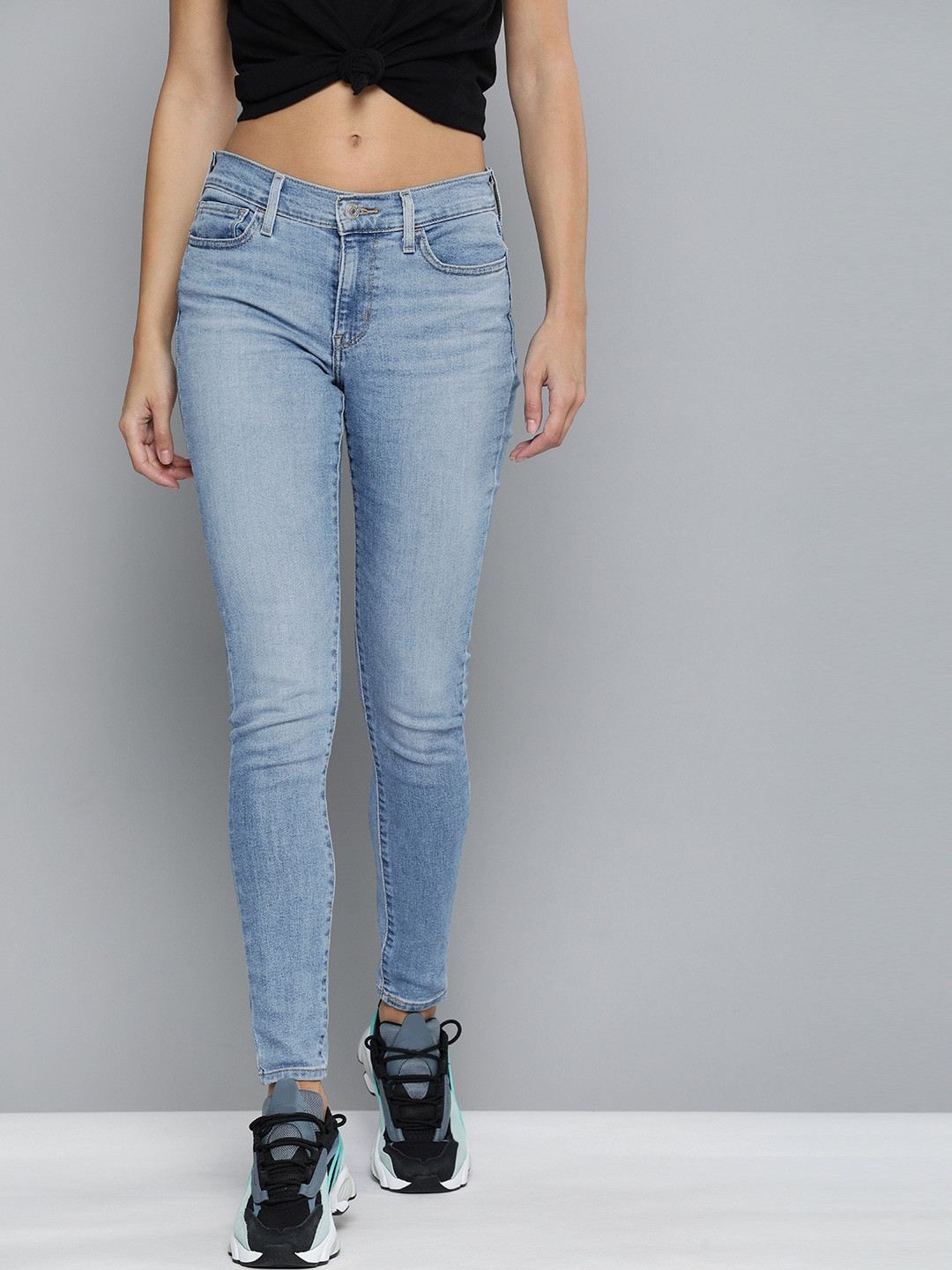 

Levis Women Blue 710 Super Skinny Fit Light Fade Mid Rise Clean Look Stretchable Jeans