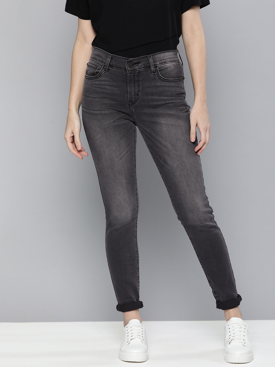 

Levis Women Black 710 Super Skinny Fit Heavy Fade Stretchable Jeans
