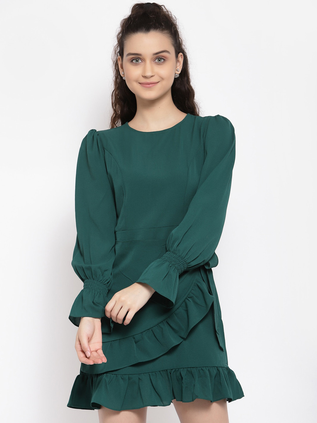 

iki chic Women Green Wrap Dress